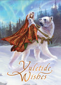 Queen of the Aurora Bears Yuletide Wishes Card | Briar Yule Cards | Wiccan Center