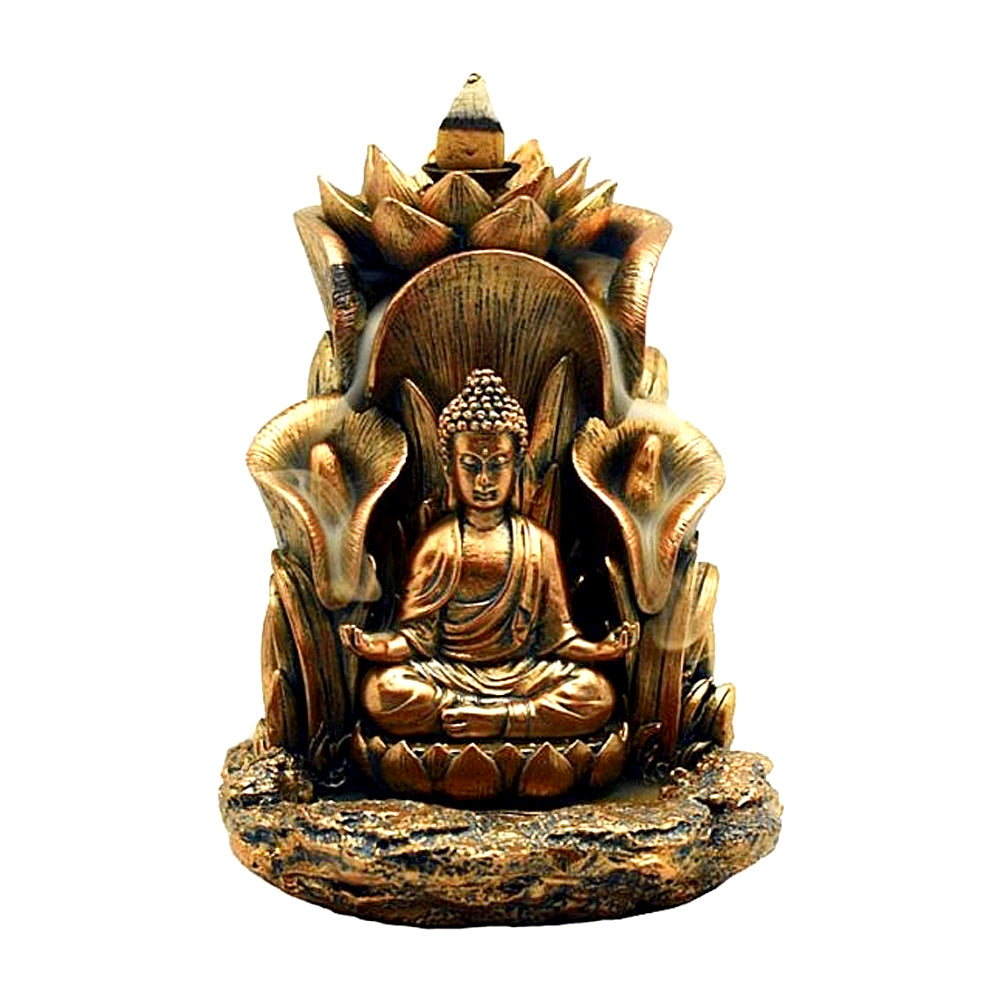 Golden Buddha BackFlow Incense Burner | Incense Burner | Wiccan Center