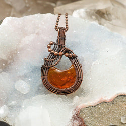 Baltic Amber Wire Wrap Pendant 2.25 Inch | Wire Wraps | Wiccan Center