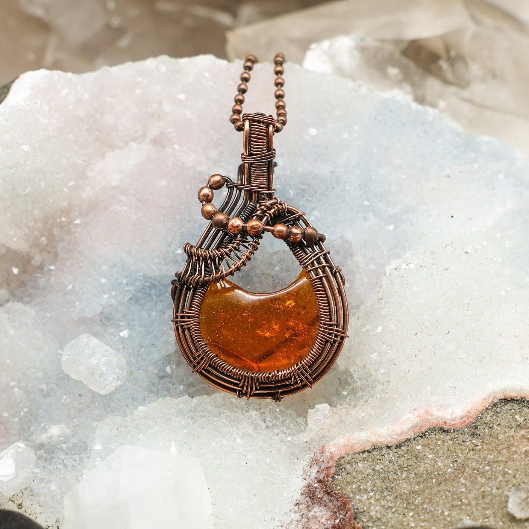 Baltic Amber Wire Wrap Pendant 2.25 Inch