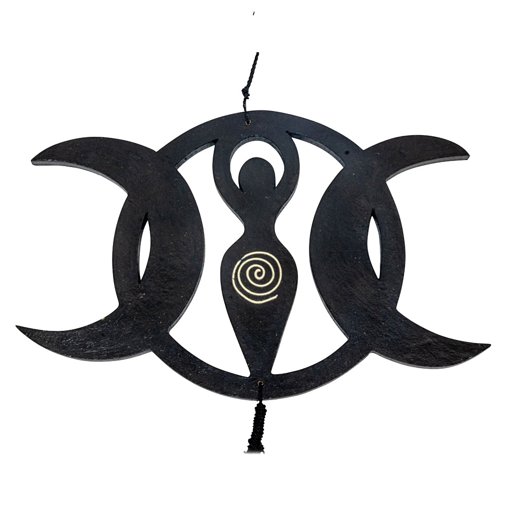 Bamboo Wind Chime - Triple Moon Goddess | Wind Chime | Wiccan Center