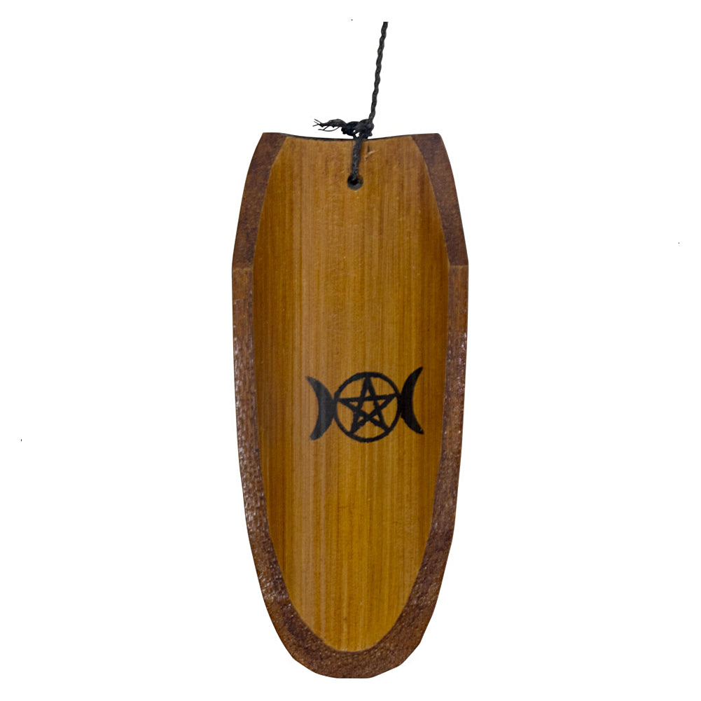 Bamboo Wind Chime - Triple Moon w/Pentacle | Wind Chime | Wiccan Center