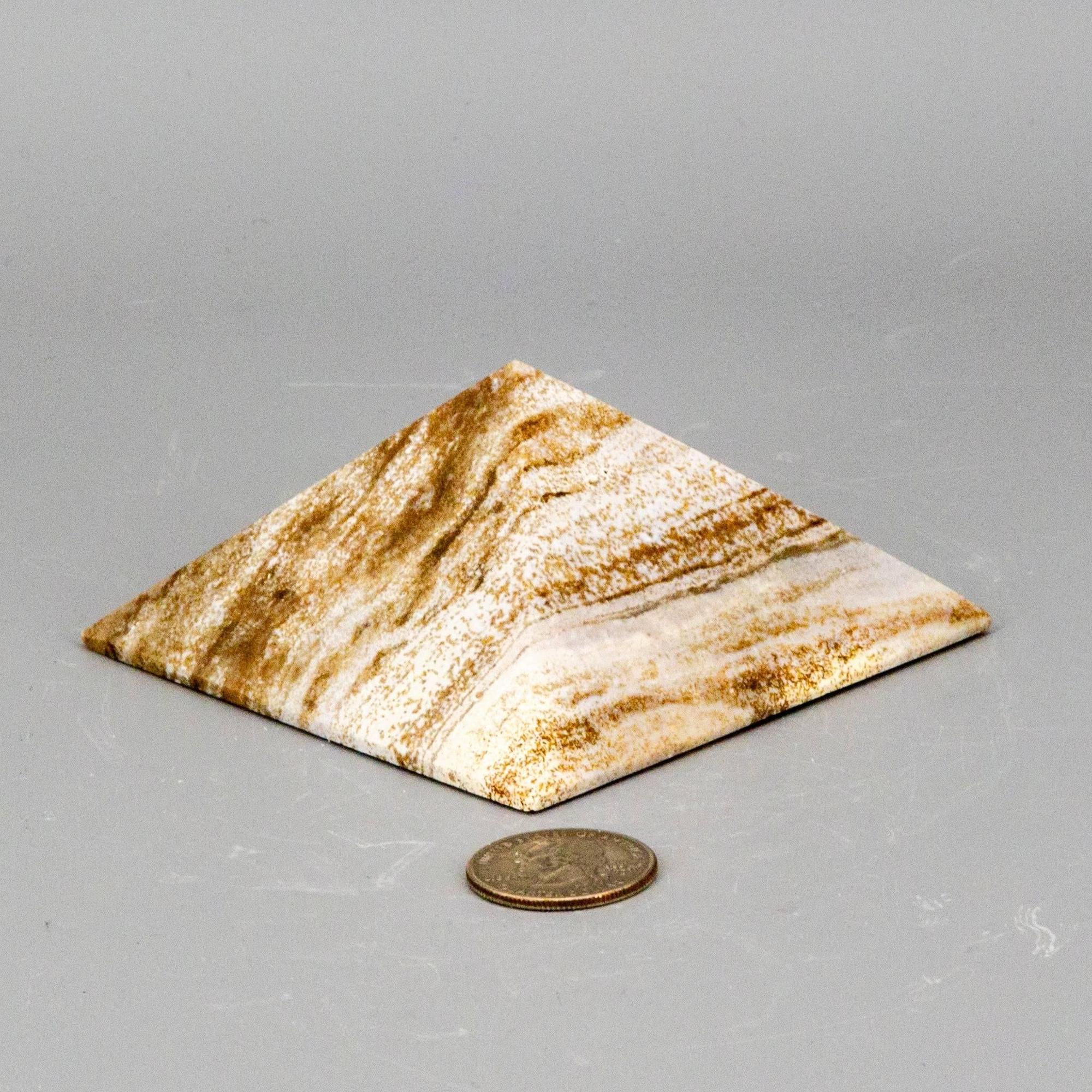 Banded Chocolate Calcite Pyramid