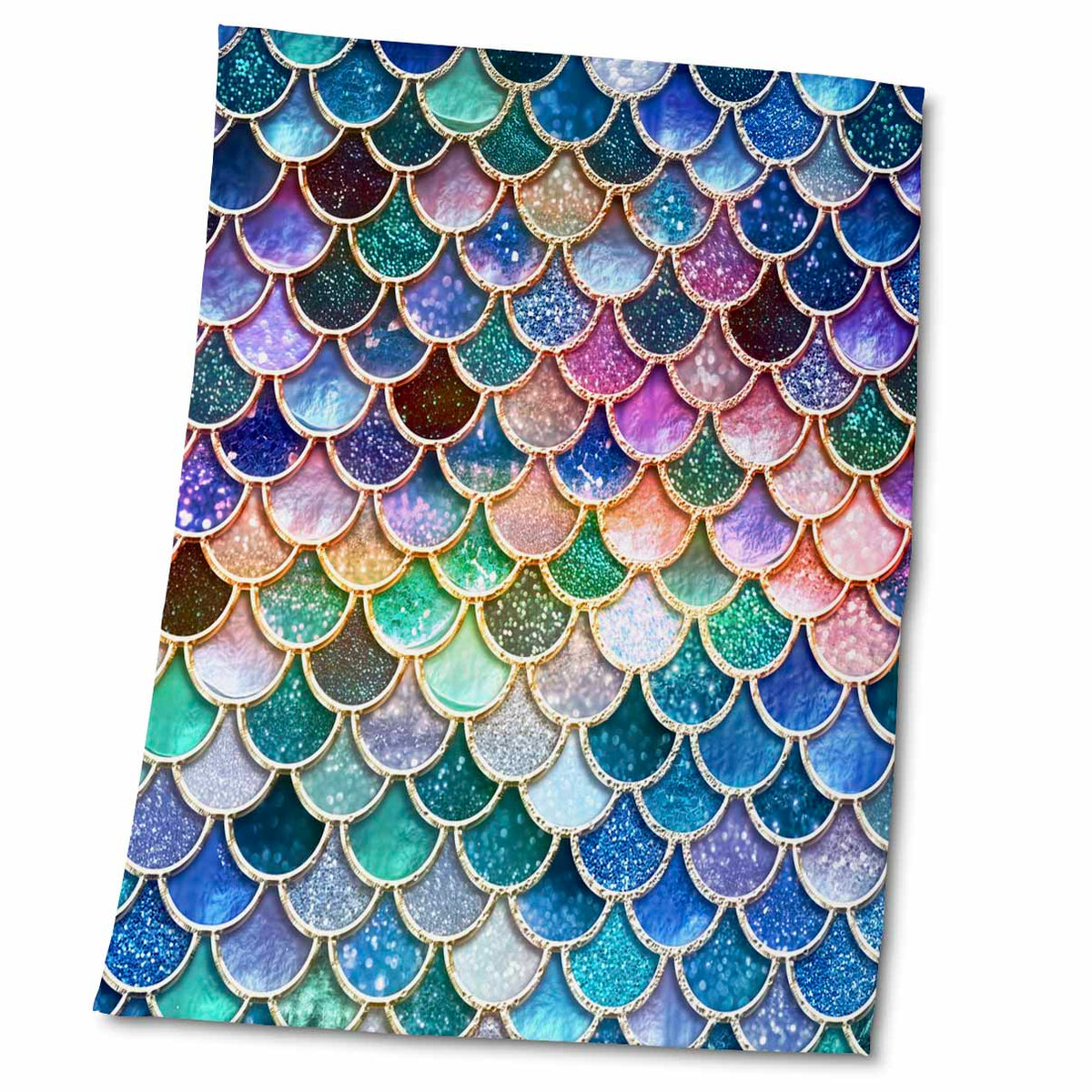 3dRose Multicolor Trend Pink Luxury Elegant Mermaid Scales Glitter - Towels (twl-272866)