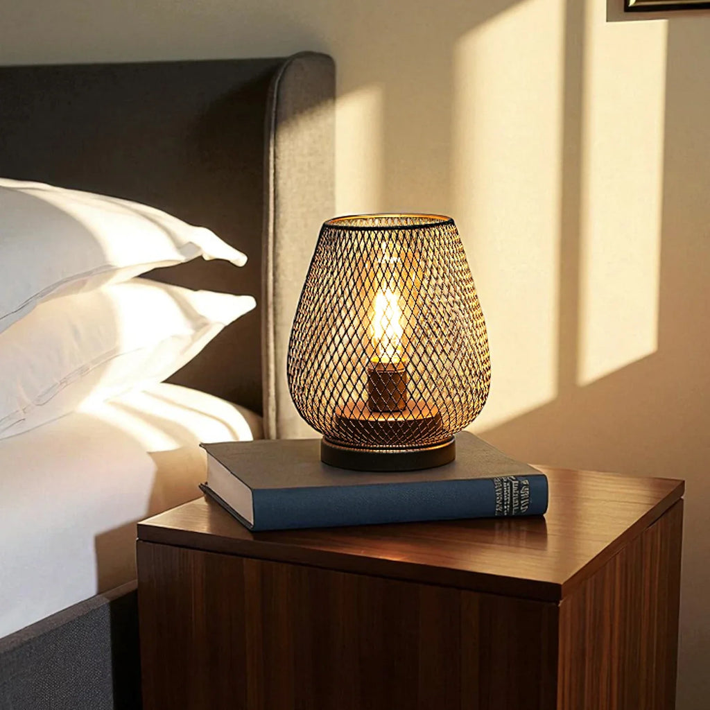 Set of 2 Metal Cage LED Battery Powered Lamp | | Wiccan Center
