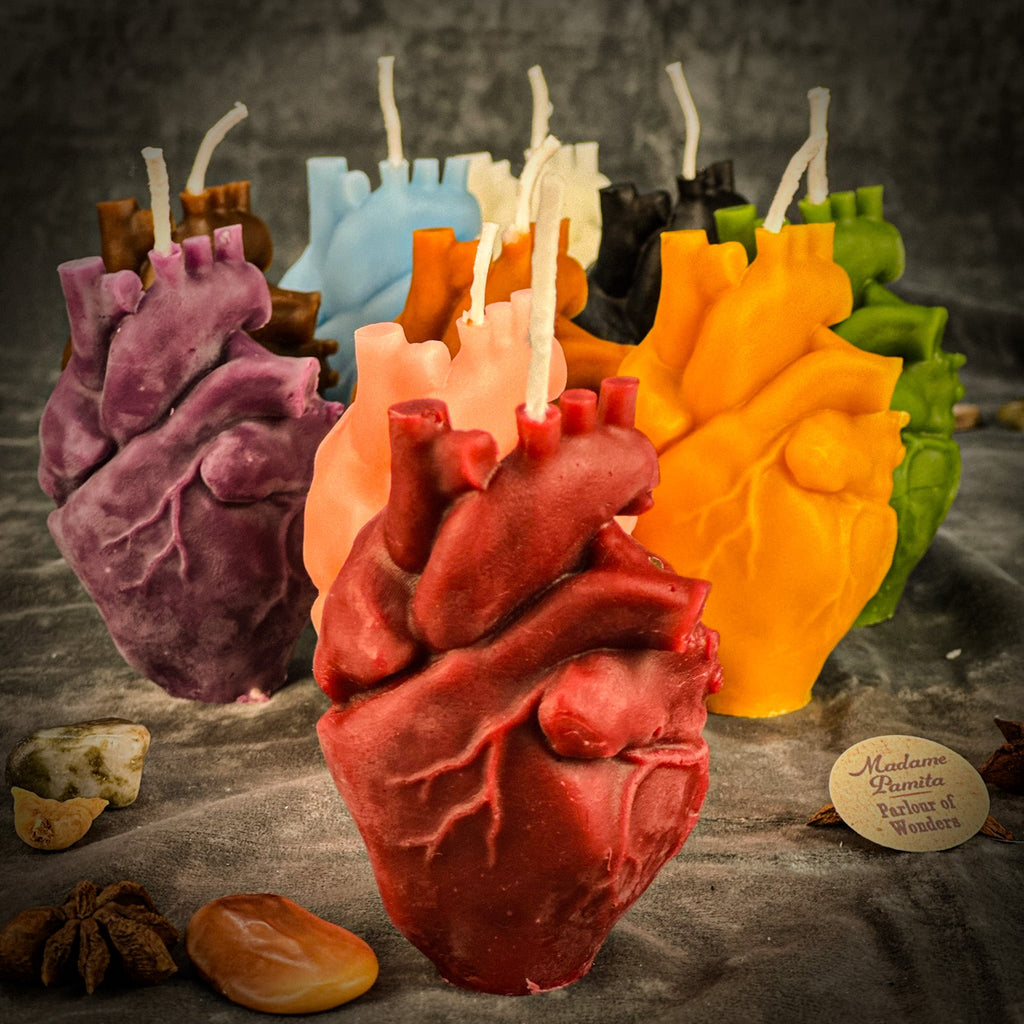 Beeswax Anatomical Heart Spell Candle - Love & Emotional Healing Magic | Beeswax Candle | Wiccan Center