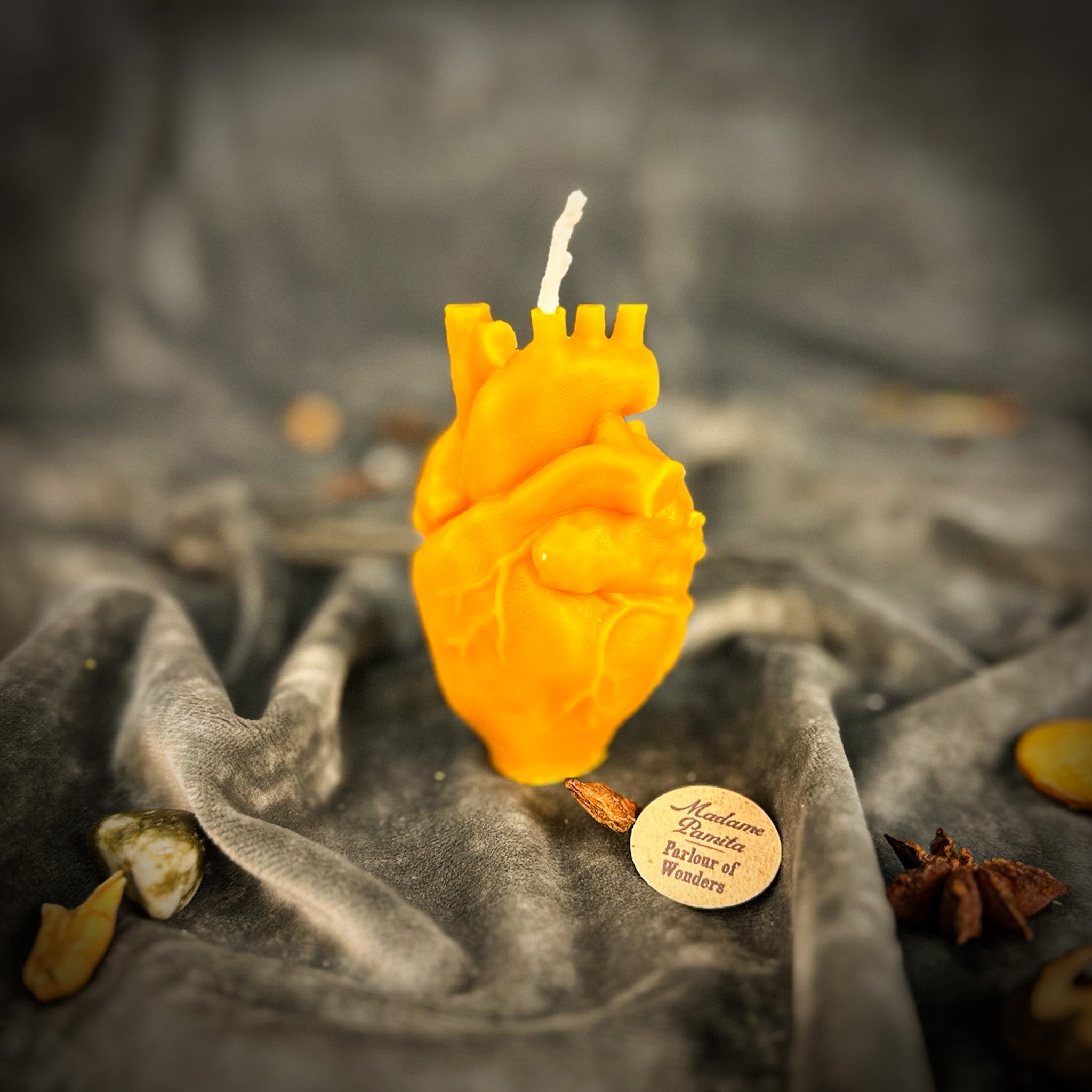 Beeswax Anatomical Heart Spell Candle - Love & Emotional Healing Magic | Beeswax Candle | Wiccan Center