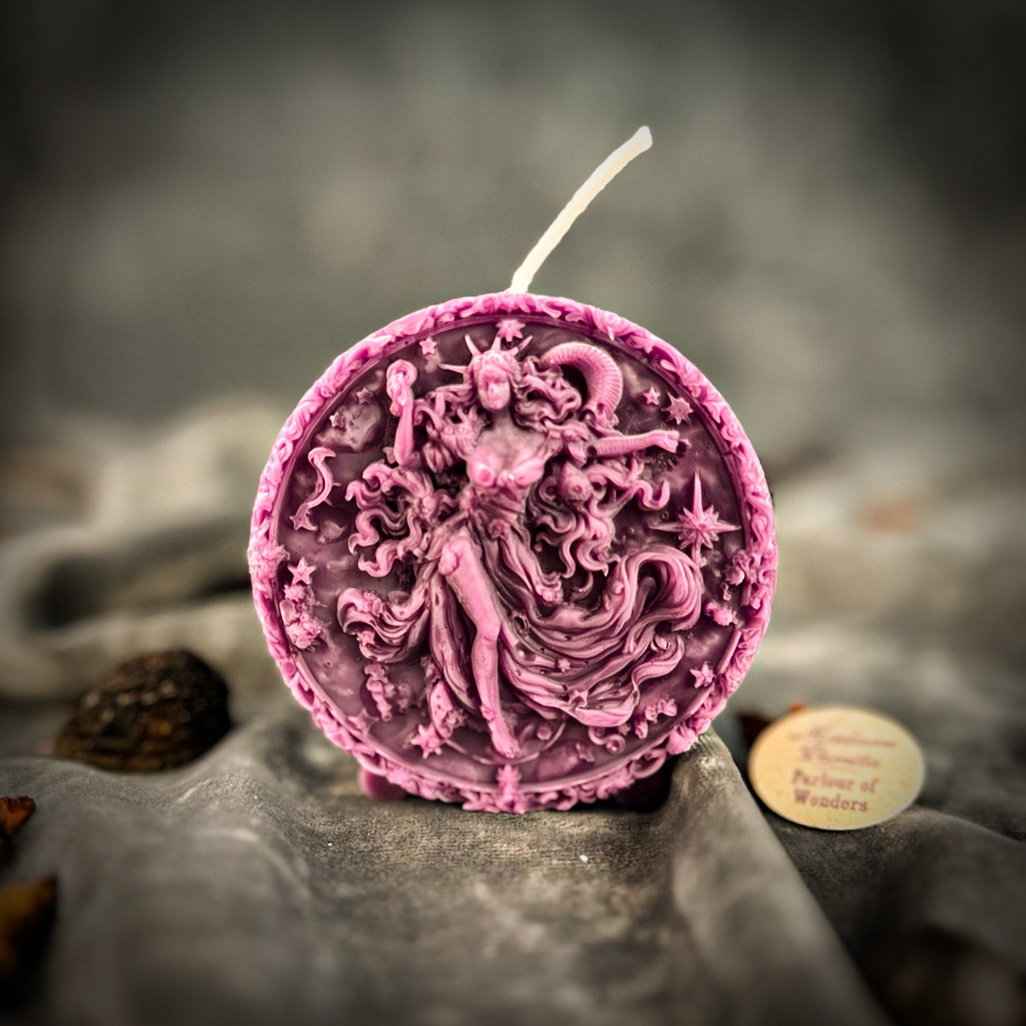 Beeswax Aquarius Water Bearer Zodiac Spell Candle - Innovation, Vision & Independence | Beeswax Candle | Wiccan Center