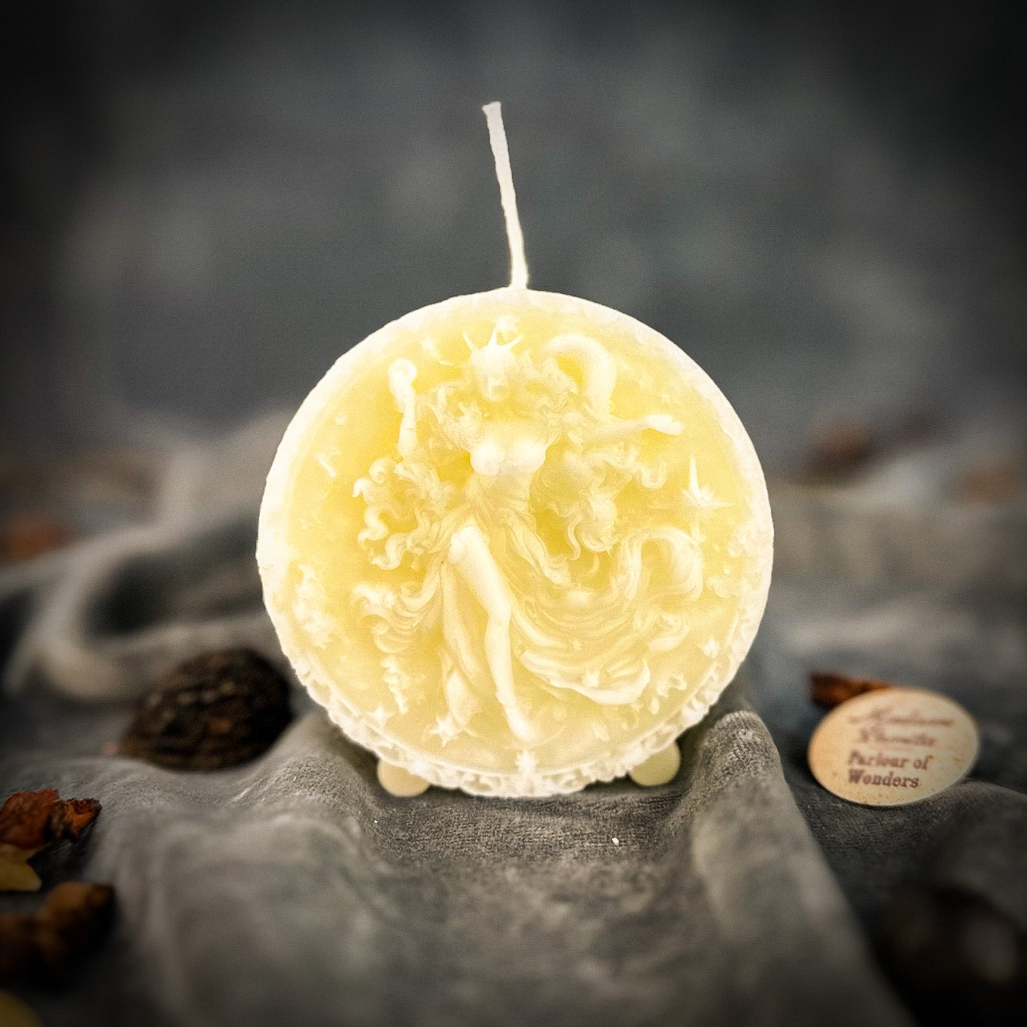 Beeswax Aquarius Water Bearer Zodiac Spell Candle - Innovation, Vision & Independence | Beeswax Candle | Wiccan Center