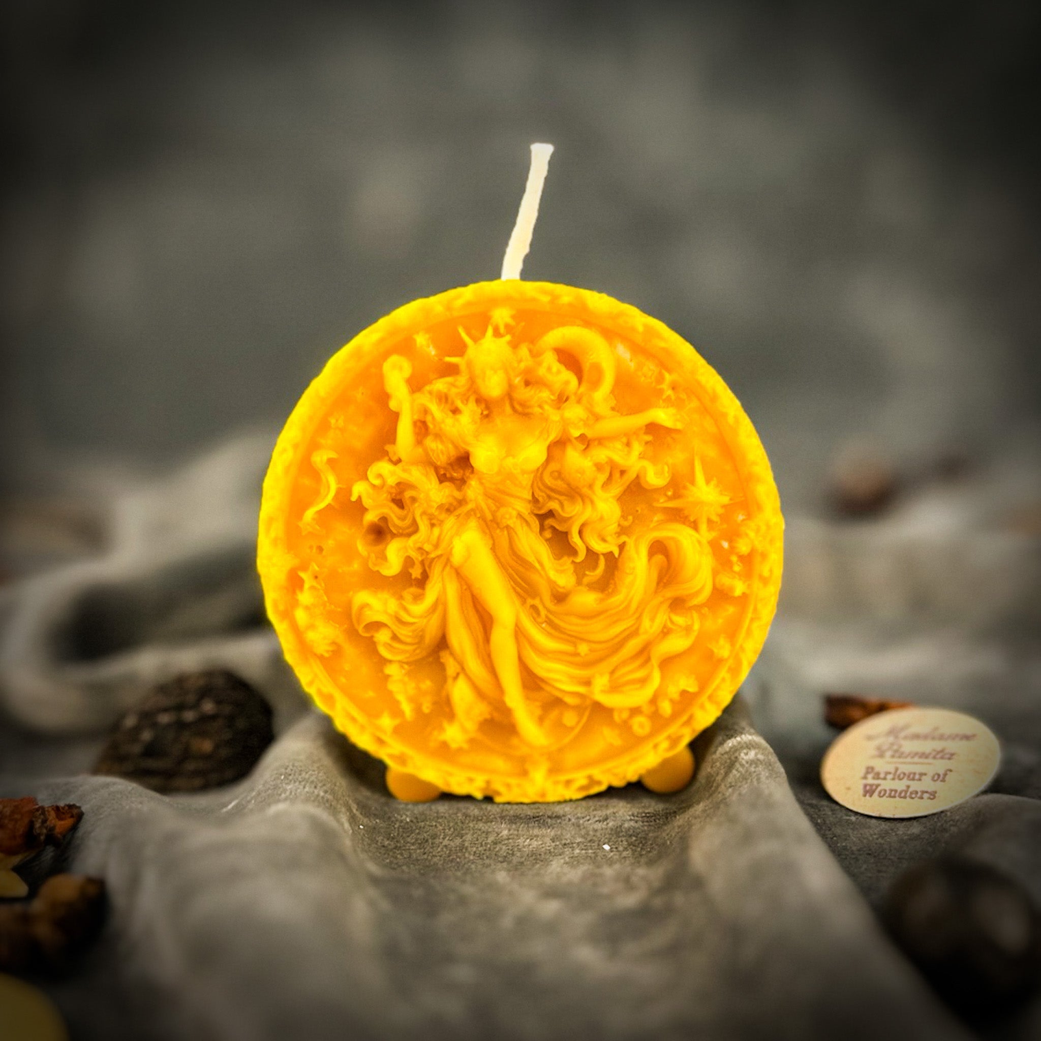 Beeswax Aquarius Water Bearer Zodiac Spell Candle - Innovation, Vision & Independence | Beeswax Candle | Wiccan Center