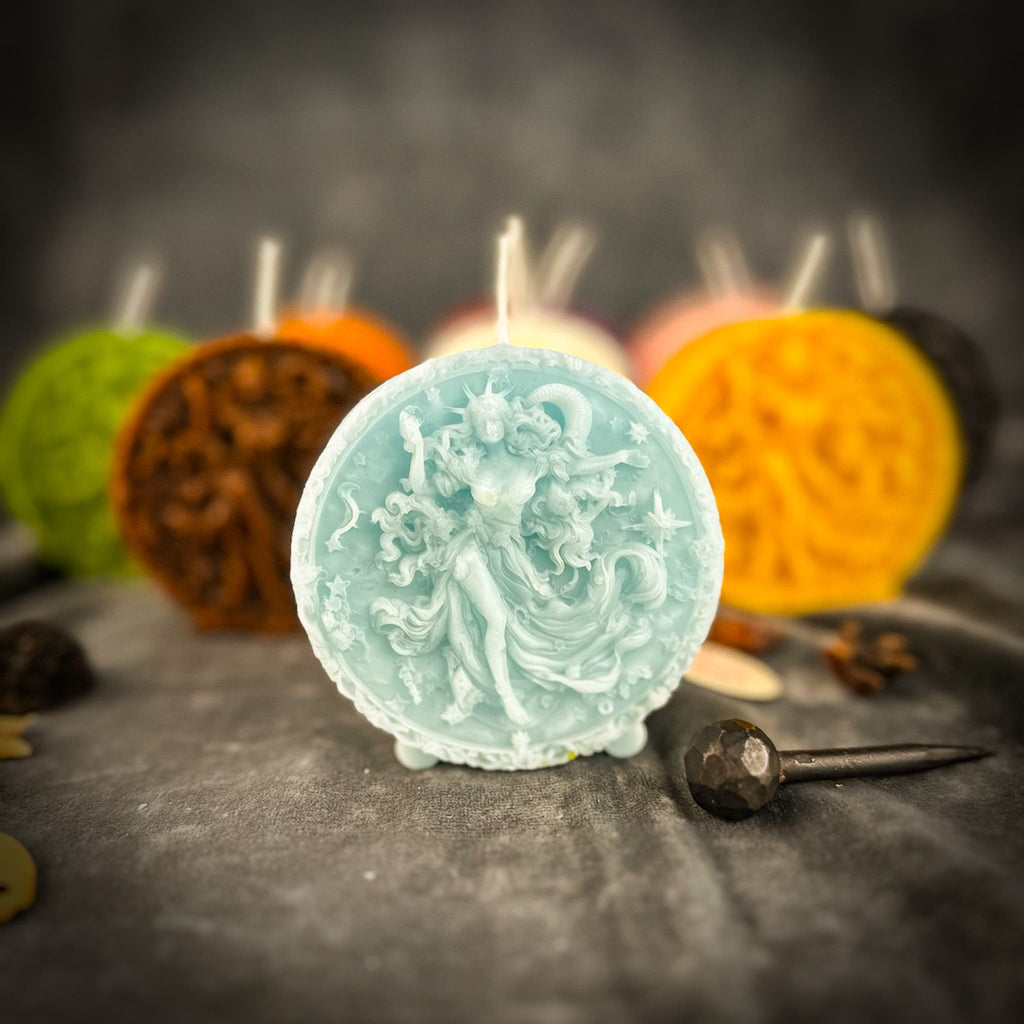 Beeswax Aquarius Water Bearer Zodiac Spell Candle - Innovation, Vision & Independence | Beeswax Candle | Wiccan Center