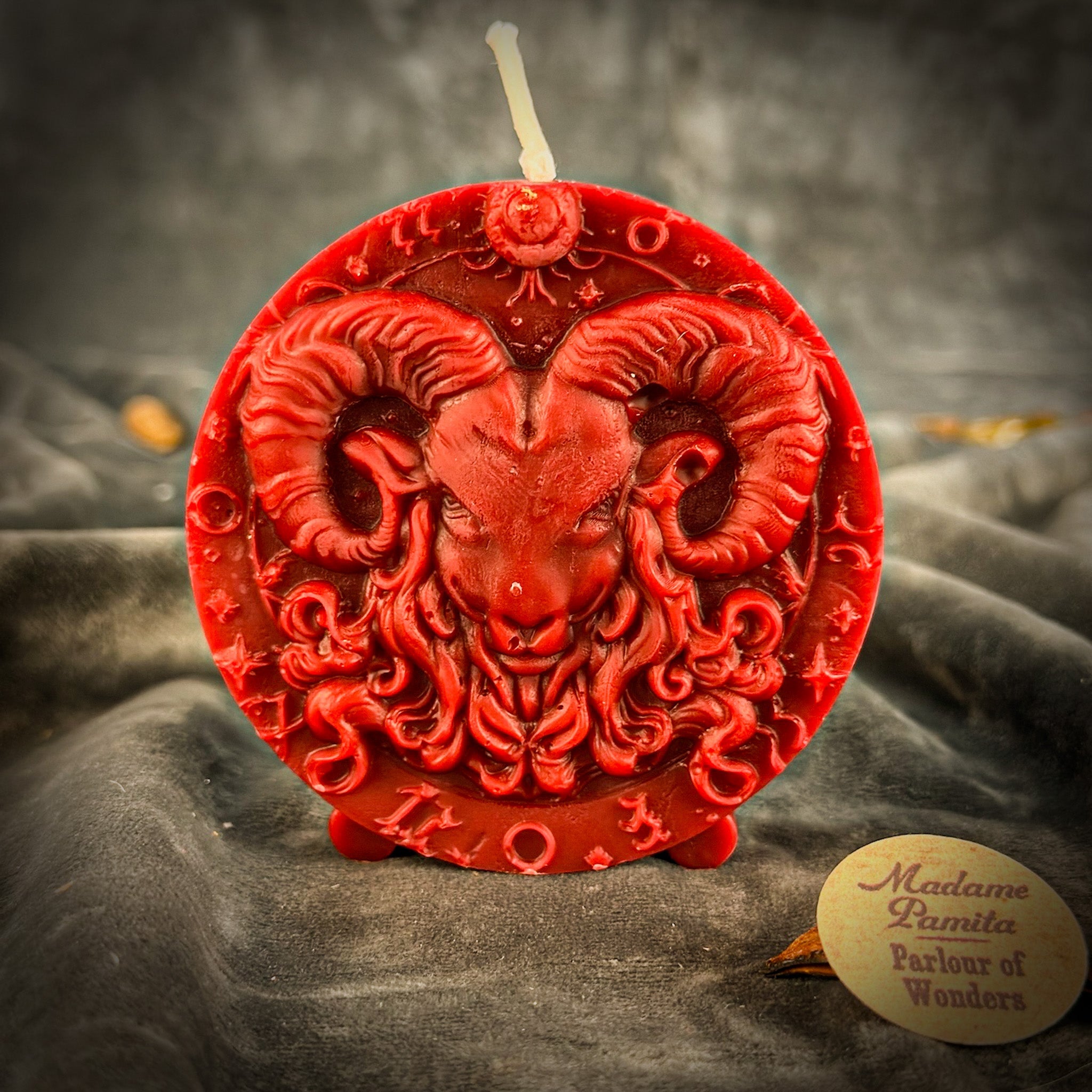 Beeswax Aries Ram Zodiac Spell Candle - Courage, Passion & Victory | Beeswax Candle | Wiccan Center