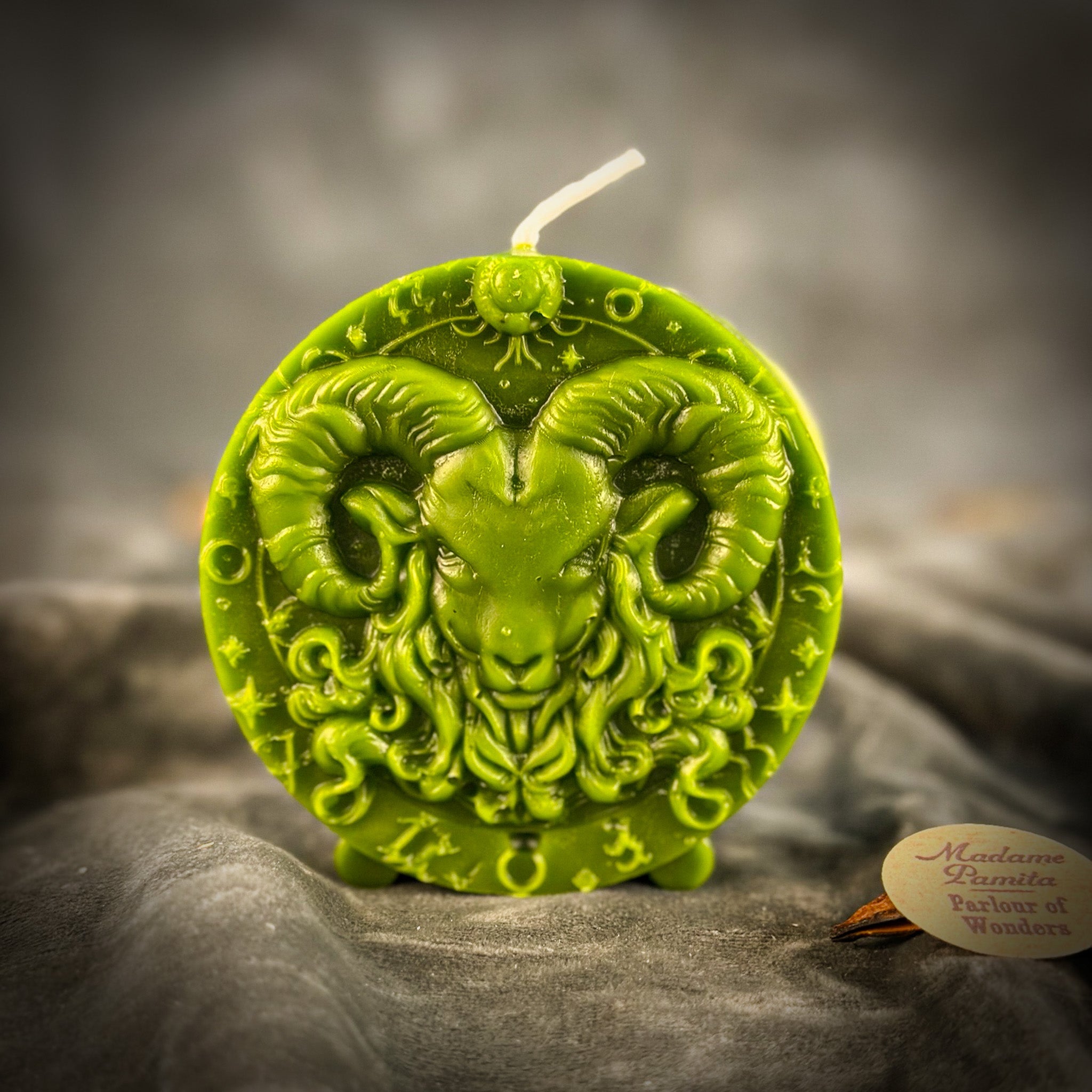 Beeswax Aries Ram Zodiac Spell Candle - Courage, Passion & Victory | Beeswax Candle | Wiccan Center