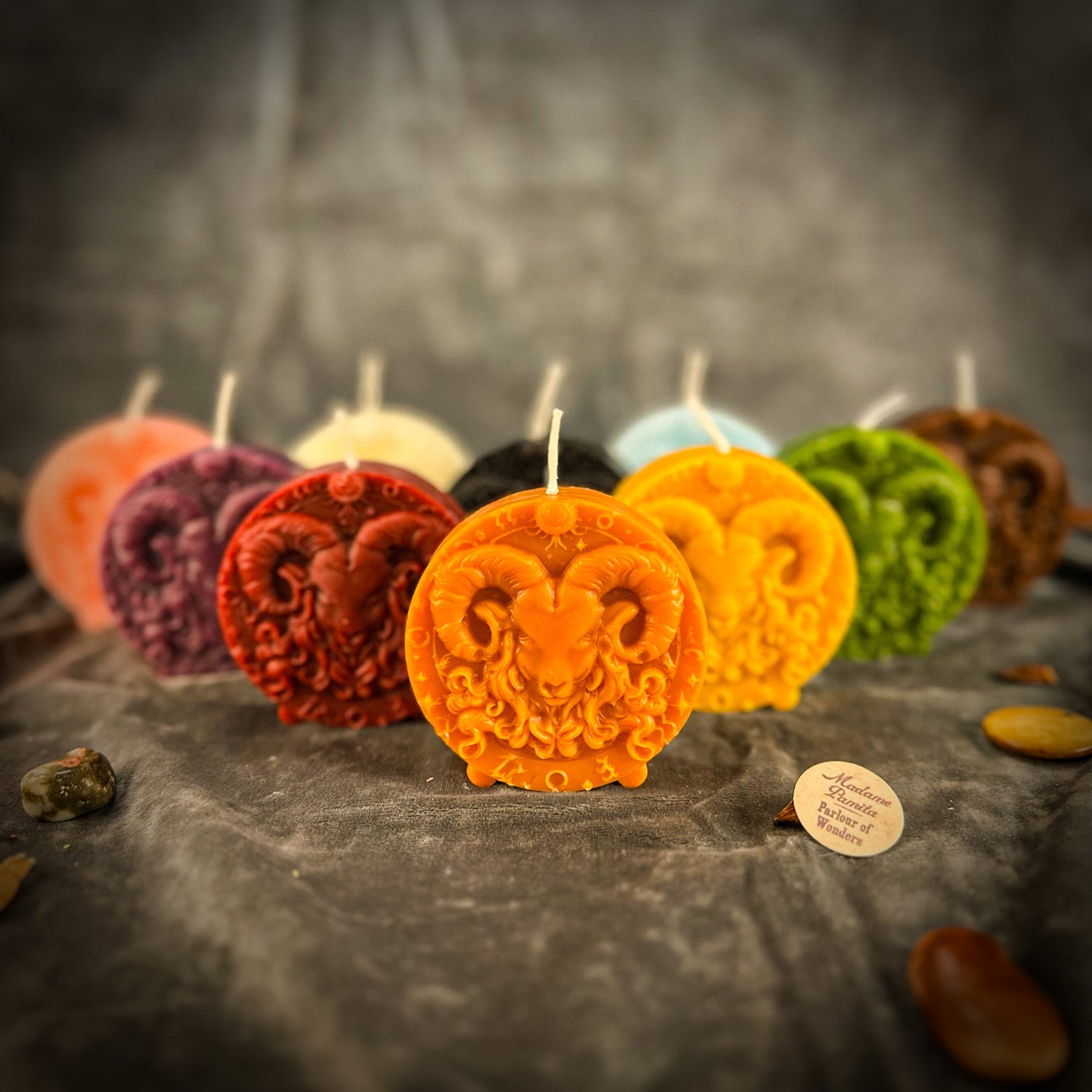 Beeswax Aries Ram Zodiac Spell Candle - Courage, Passion & Victory | Beeswax Candle | Wiccan Center