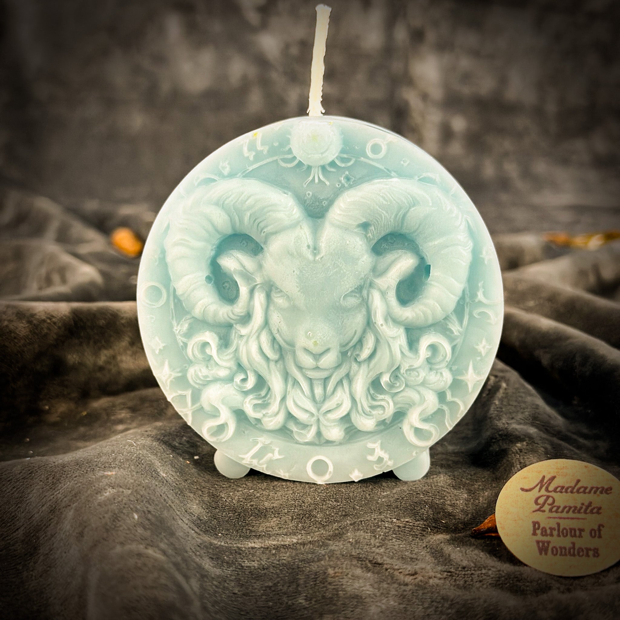 Beeswax Aries Ram Zodiac Spell Candle - Courage, Passion & Victory | Beeswax Candle | Wiccan Center