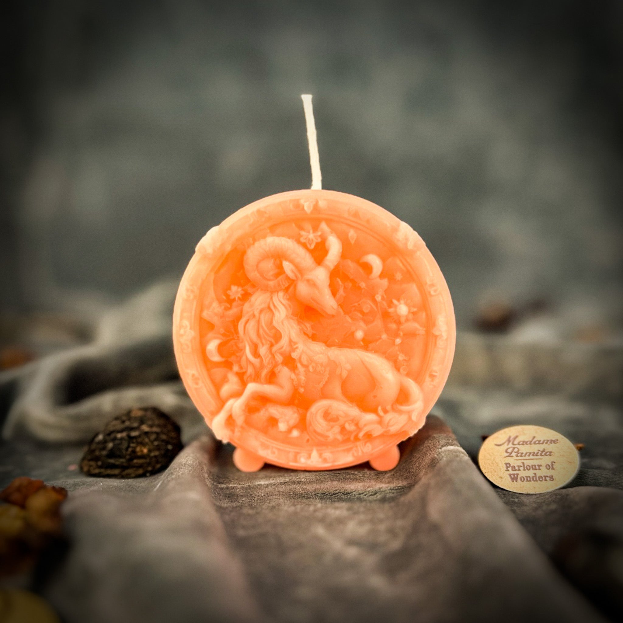 Beeswax Capricorn Goat Zodiac Spell Candle - Ambition, Discipline & Success | Beeswax Candle | Wiccan Center