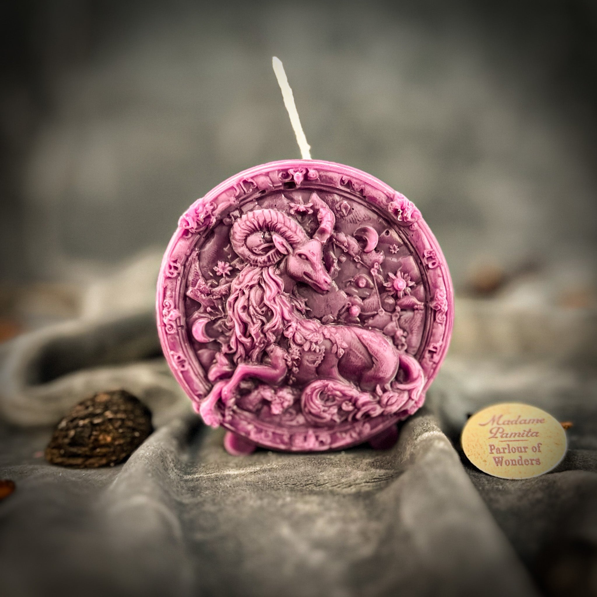Beeswax Capricorn Goat Zodiac Spell Candle - Ambition, Discipline & Success | Beeswax Candle | Wiccan Center