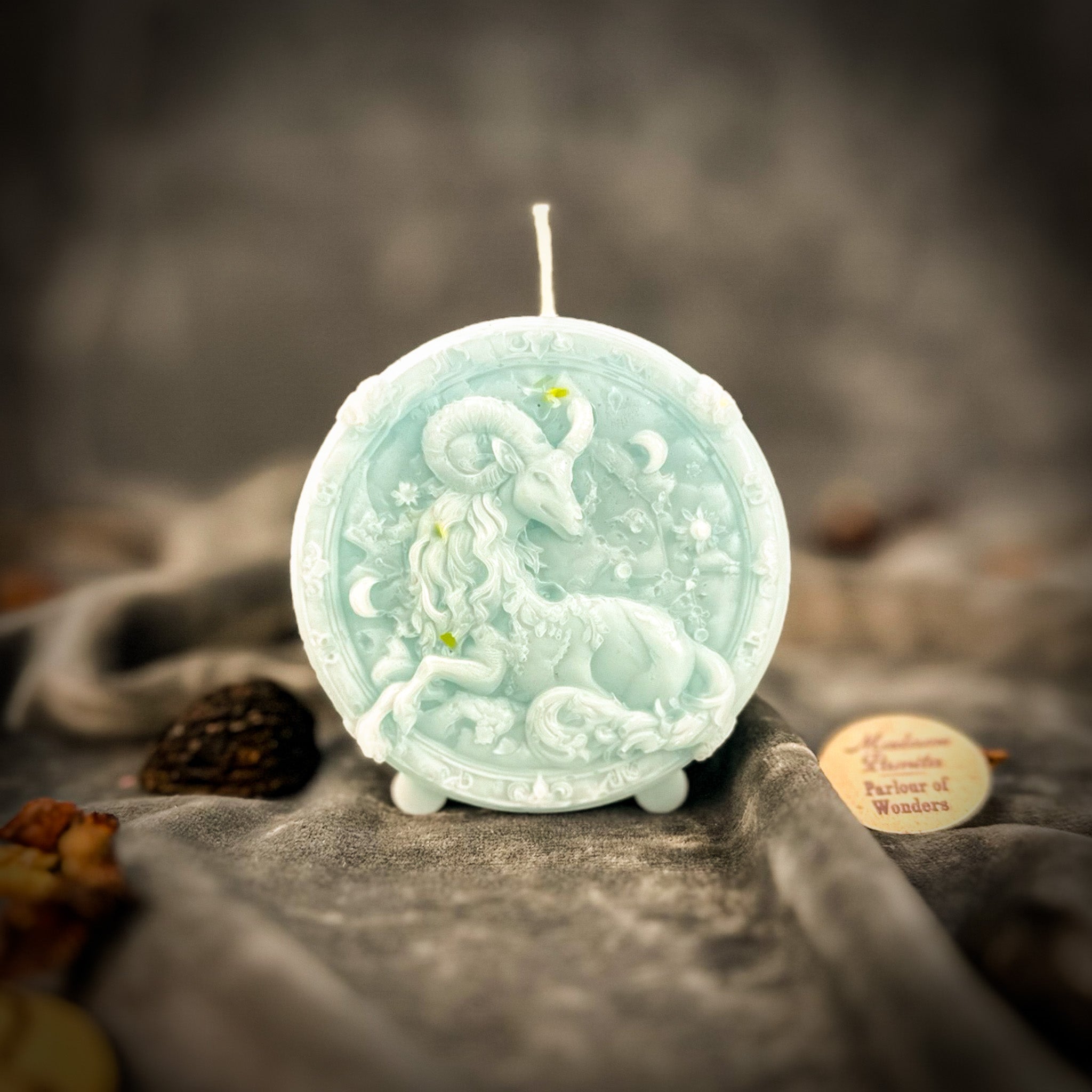 Beeswax Capricorn Goat Zodiac Spell Candle - Ambition, Discipline & Success | Beeswax Candle | Wiccan Center