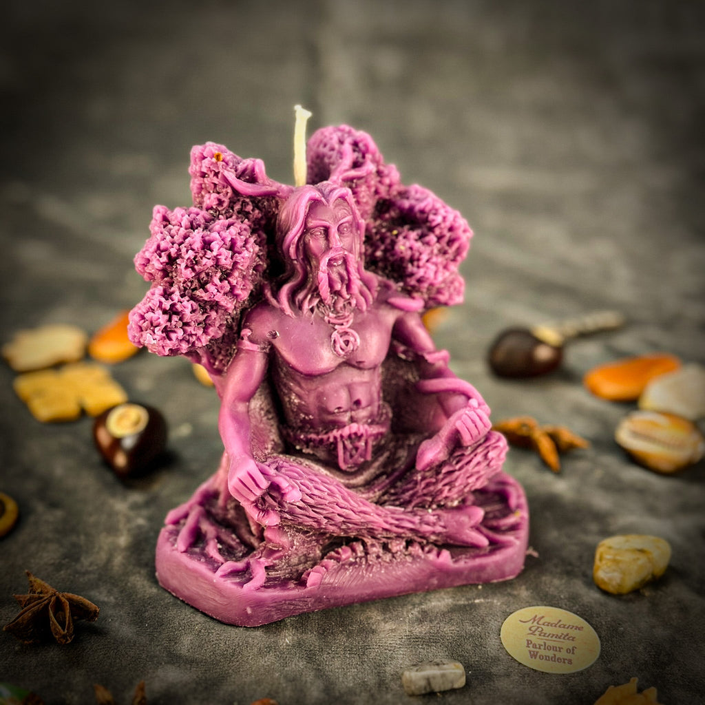 Beeswax Horned God Spell Candle - Cernunnos Nature Magic & Fertility | Beeswax Candle | Wiccan Center