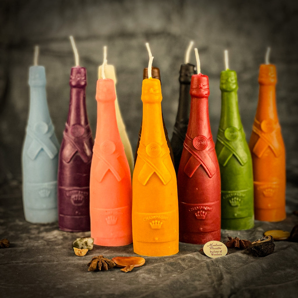 Beeswax Champagne Celebration Spell Candle - Success & Luxury Manifestation | Beeswax Candle | Wiccan Center