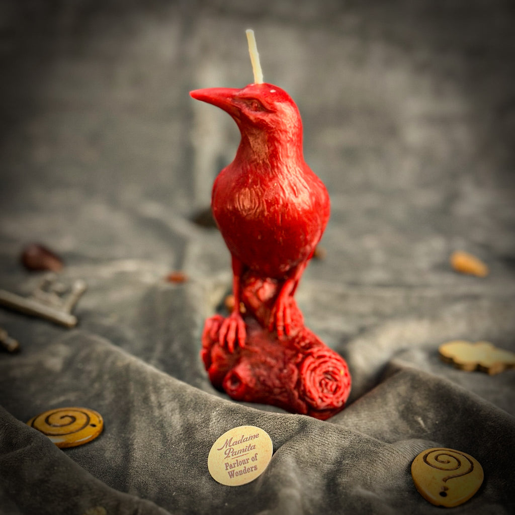 Beeswax Raven Magic Spell Candle - Intelligence & Spirit World Connection | Beeswax Candle | Wiccan Center