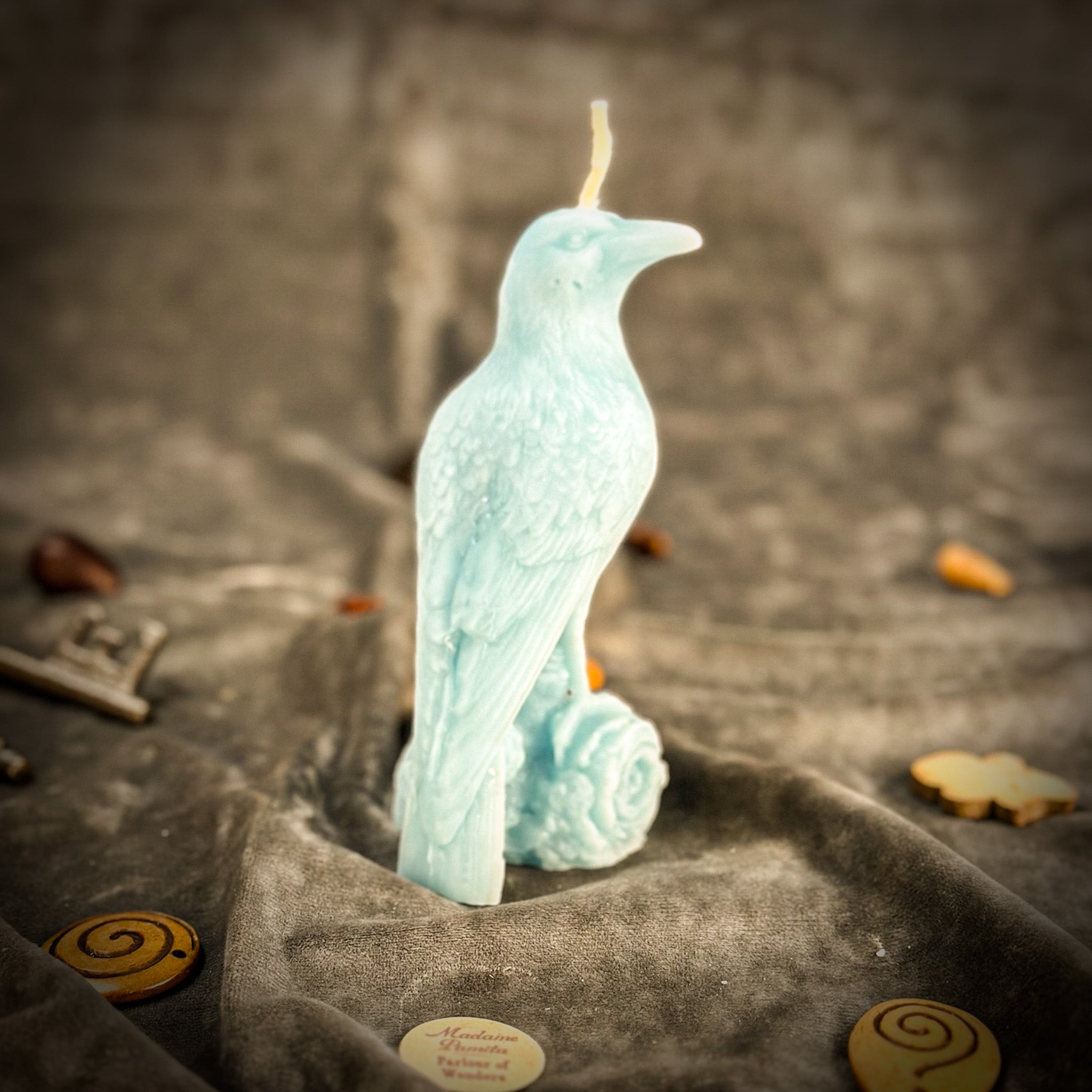 Beeswax Raven Magic Spell Candle - Intelligence & Spirit World Connection | Beeswax Candle | Wiccan Center
