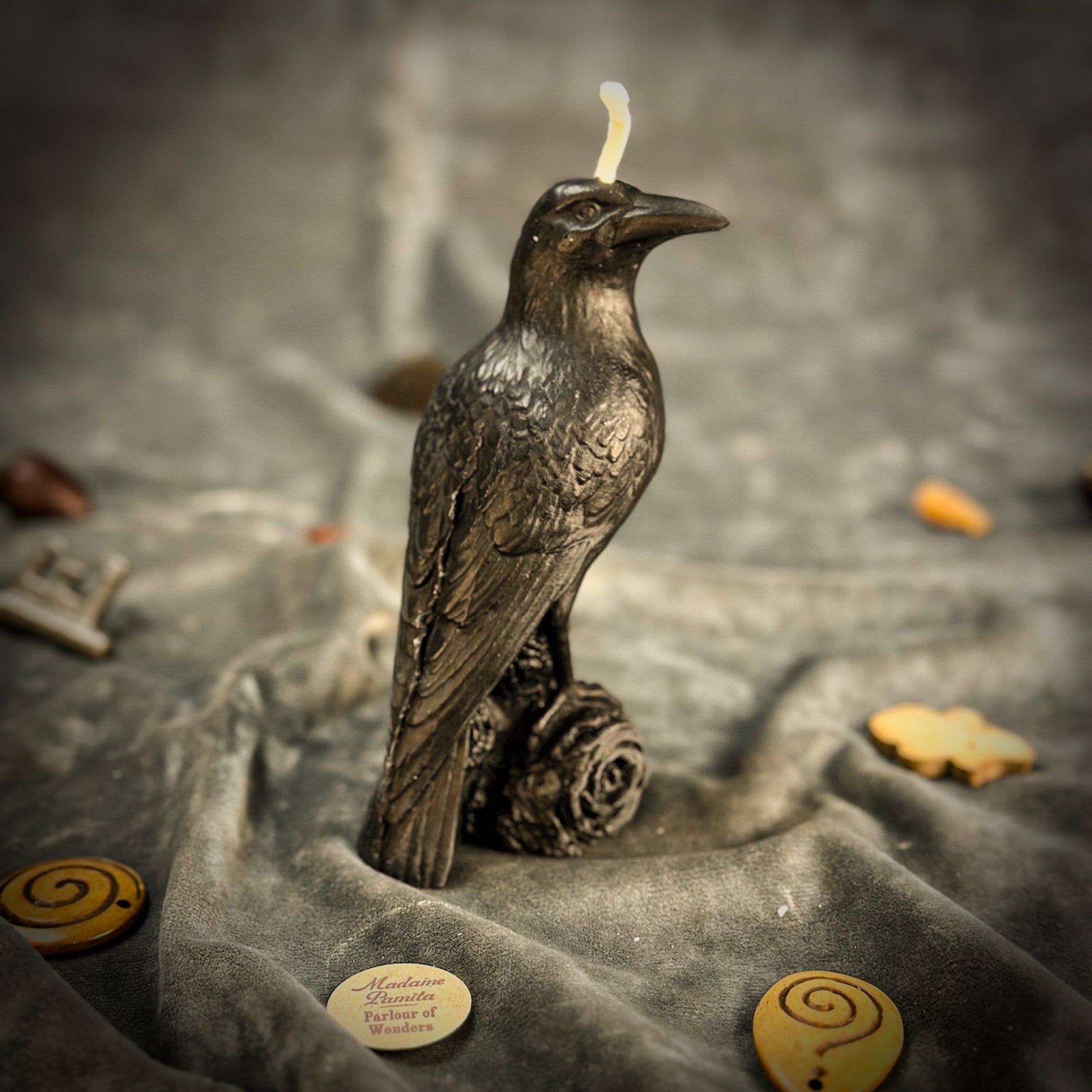 Beeswax Raven Magic Spell Candle - Intelligence & Spirit World Connection | Beeswax Candle | Wiccan Center