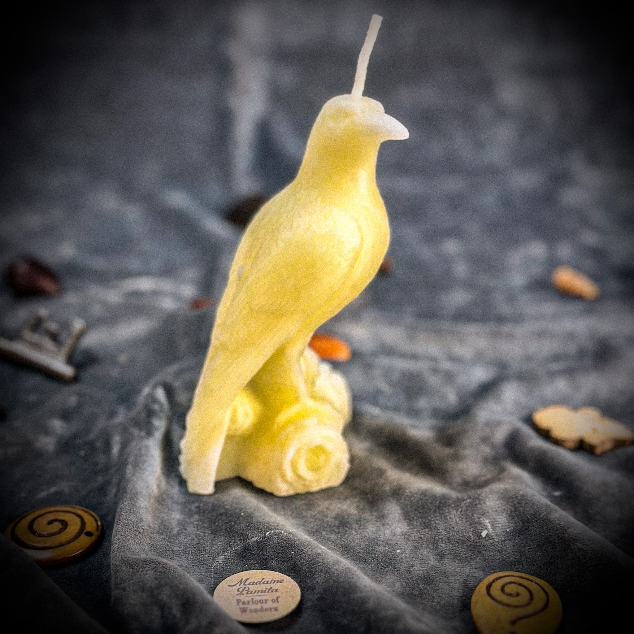 Beeswax Raven Magic Spell Candle - Intelligence & Spirit World Connection | Beeswax Candle | Wiccan Center
