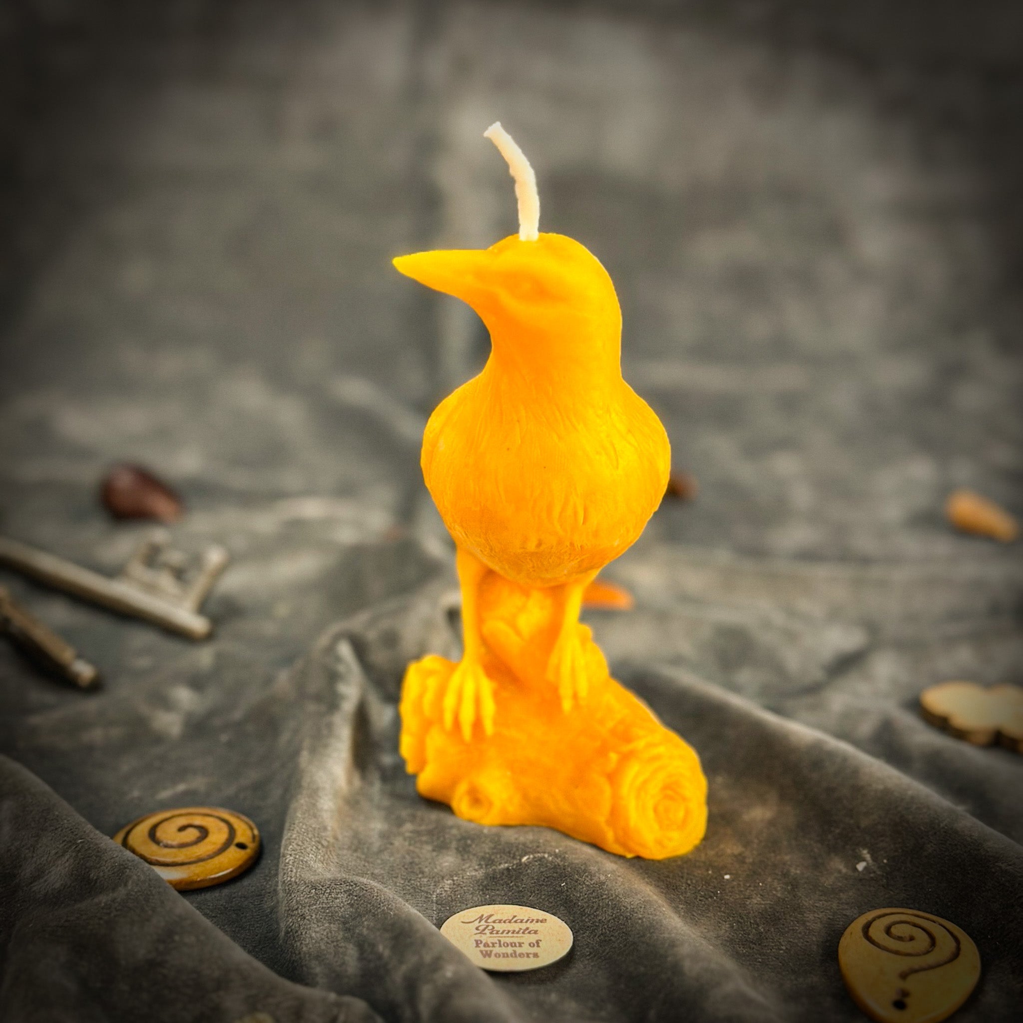 Beeswax Raven Magic Spell Candle - Intelligence & Spirit World Connection | Beeswax Candle | Wiccan Center