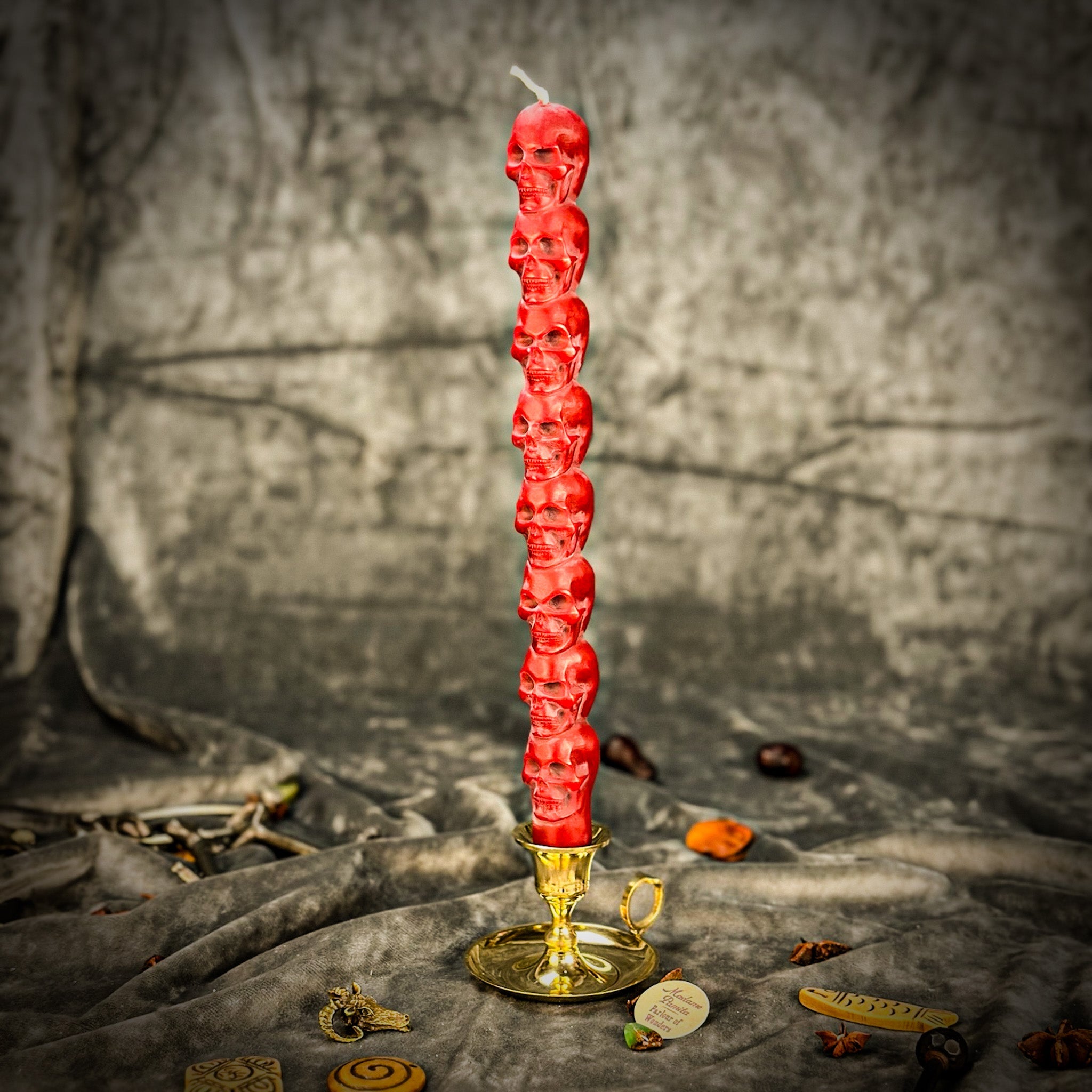 Eight Day Skull Taper Candle Spell Kit - Mind Influence & Ancestral Wisdom | Candle Spell Kit | Wiccan Center