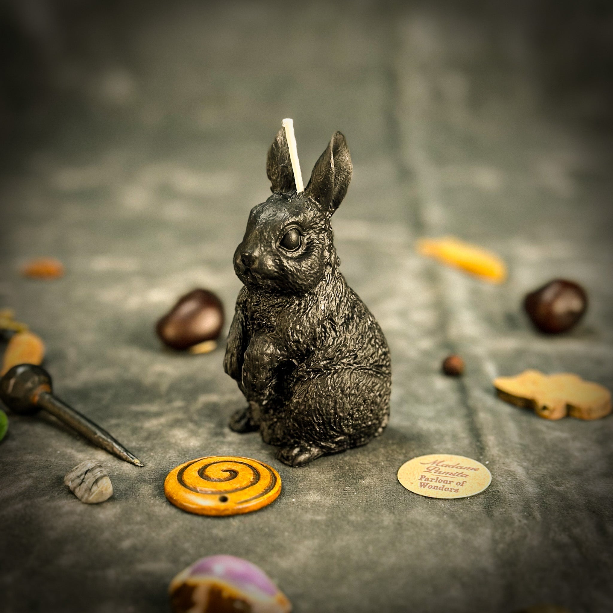 Beeswax Enchanted Bunny Spell Candle - Abundance, Fertility & Quick Thinking | Beeswax Candle | Wiccan Center