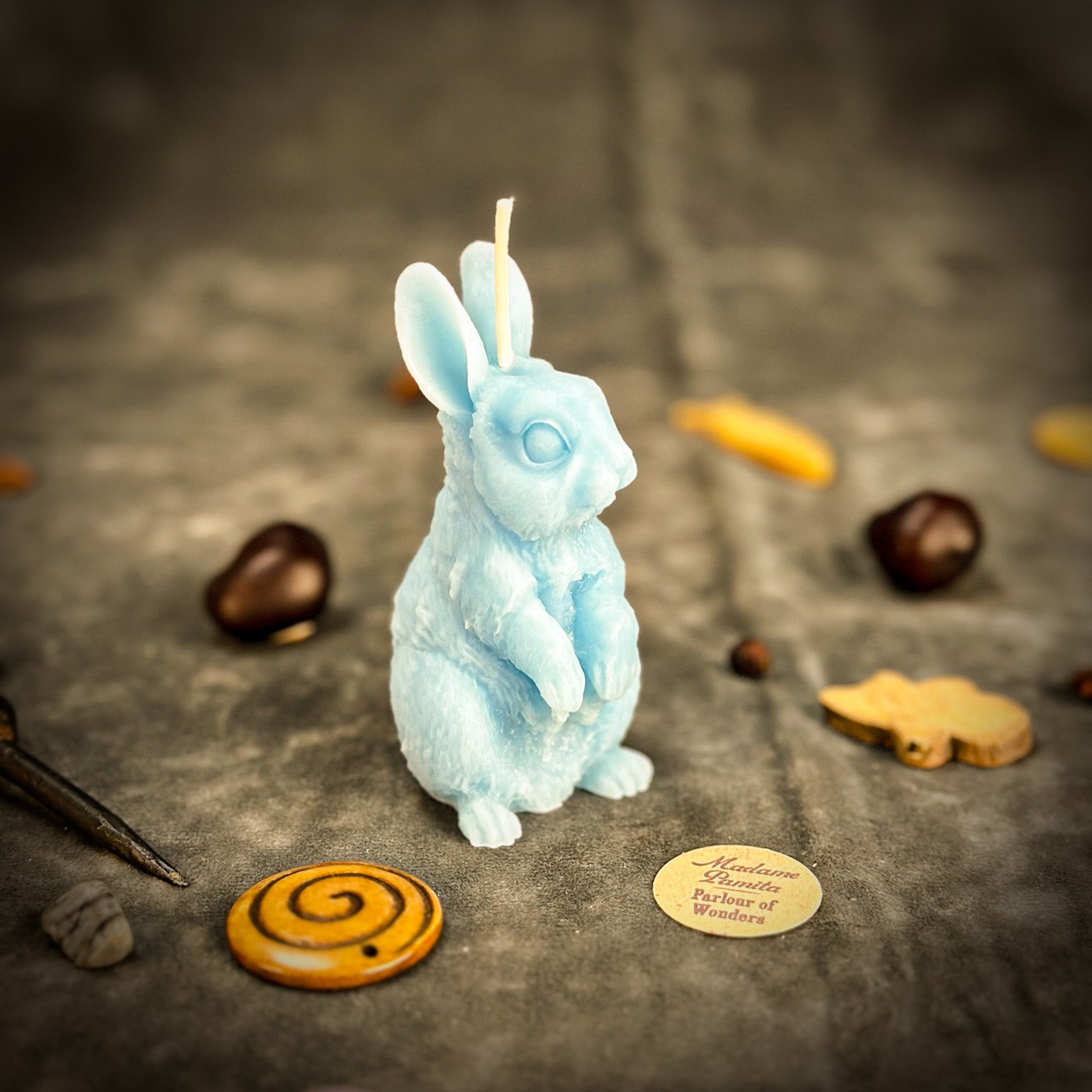 Beeswax Enchanted Bunny Spell Candle - Abundance, Fertility & Quick Thinking | Beeswax Candle | Wiccan Center