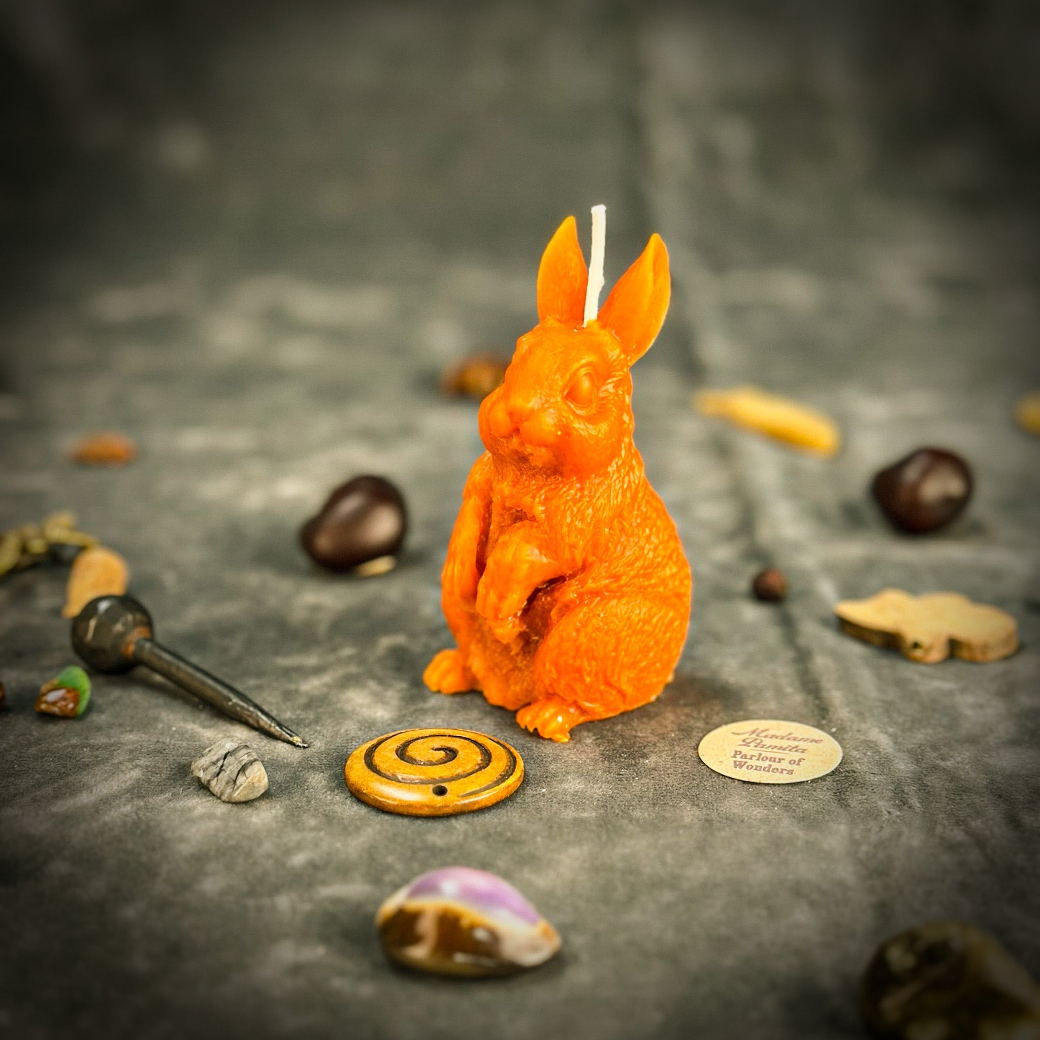 Beeswax Enchanted Bunny Spell Candle - Abundance, Fertility & Quick Thinking | Beeswax Candle | Wiccan Center