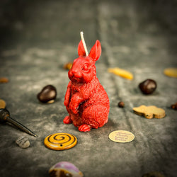 Beeswax Enchanted Bunny Spell Candle - Abundance, Fertility & Quick Thinking | Beeswax Candle | Wiccan Center