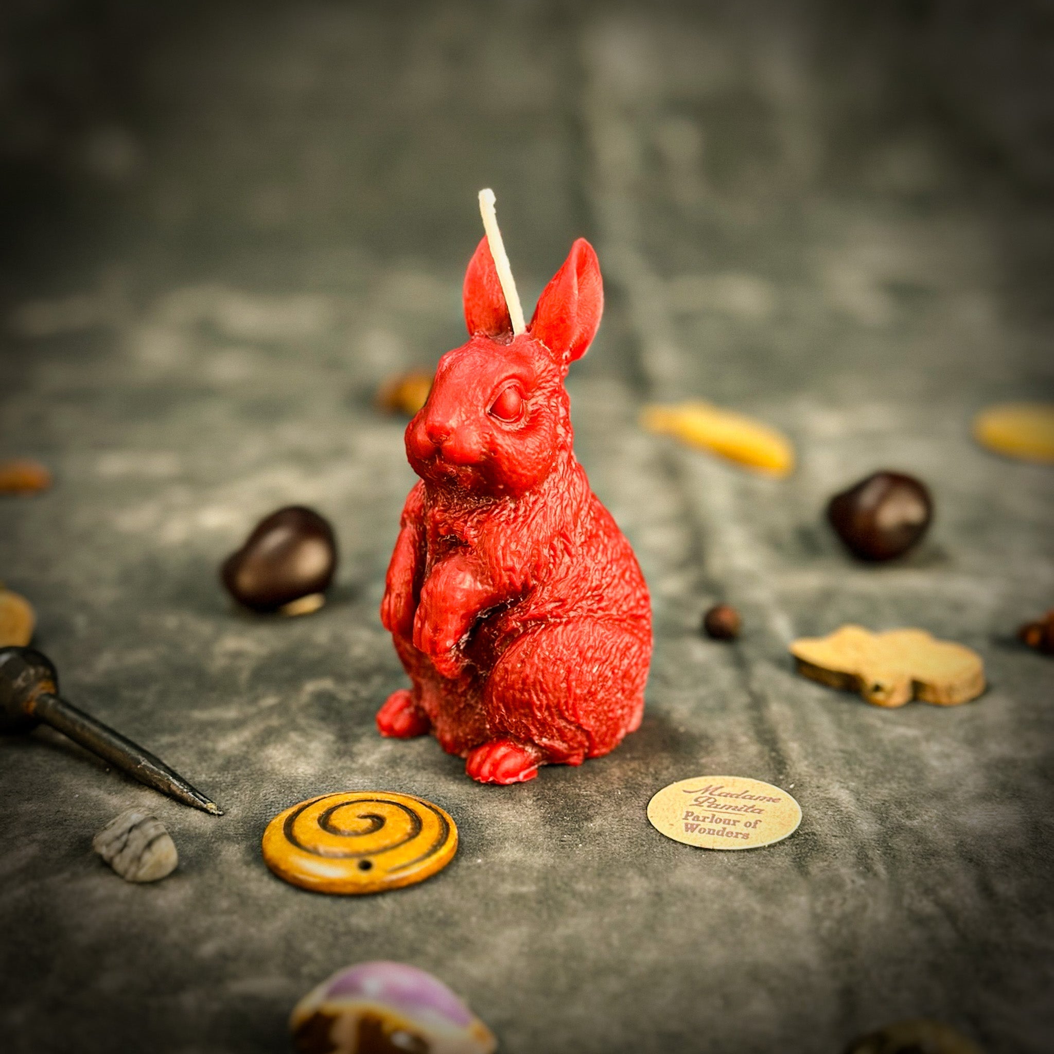 Beeswax Enchanted Bunny Spell Candle - Abundance, Fertility & Quick Thinking | Beeswax Candle | Wiccan Center