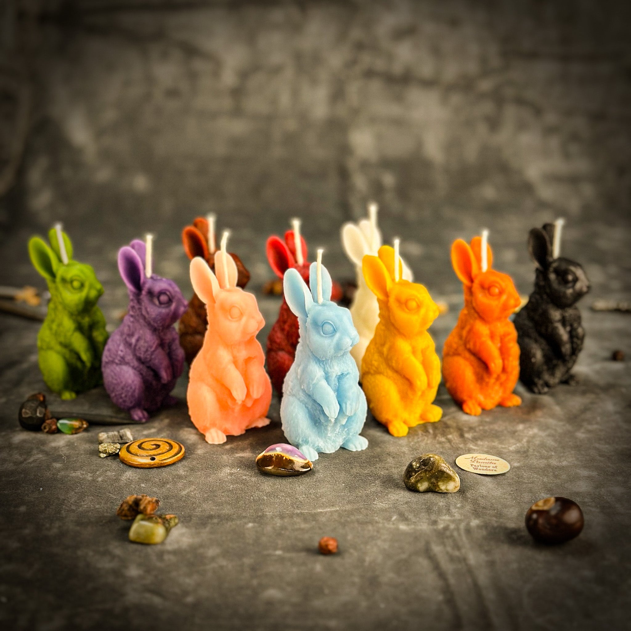 Beeswax Enchanted Bunny Spell Candle - Abundance, Fertility & Quick Thinking | Beeswax Candle | Wiccan Center