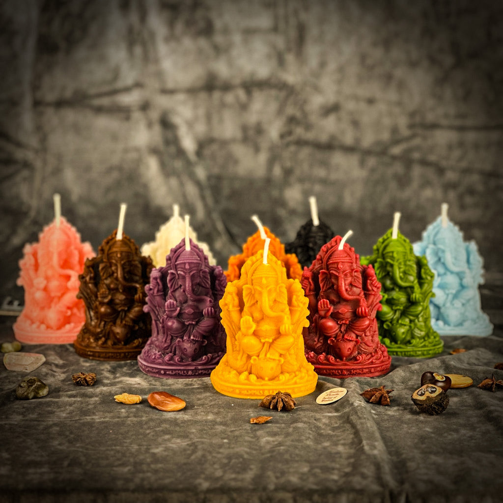 Beeswax Ganesha Spell Candle - Obstacle Removal & Success Magic | Beeswax Candle | Wiccan Center