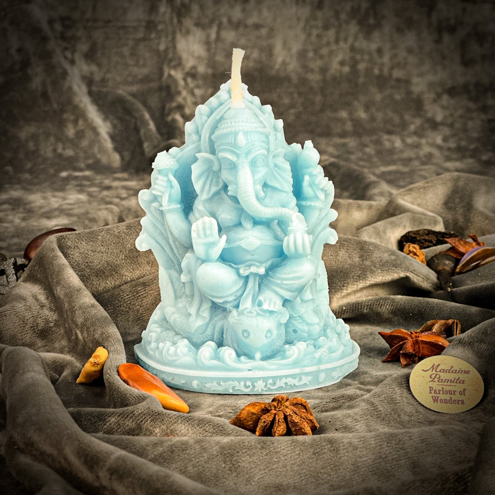 Beeswax Ganesha Spell Candle - Obstacle Removal & Success Magic | Beeswax Candle | Wiccan Center