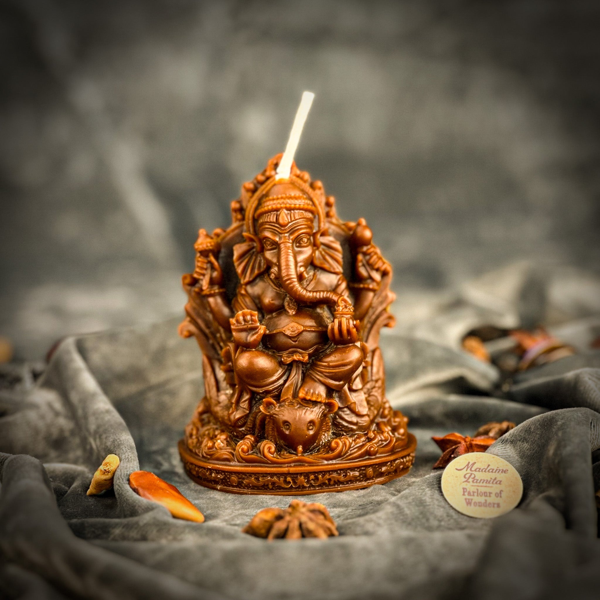 Beeswax Ganesha Spell Candle - Obstacle Removal & Success Magic | Beeswax Candle | Wiccan Center