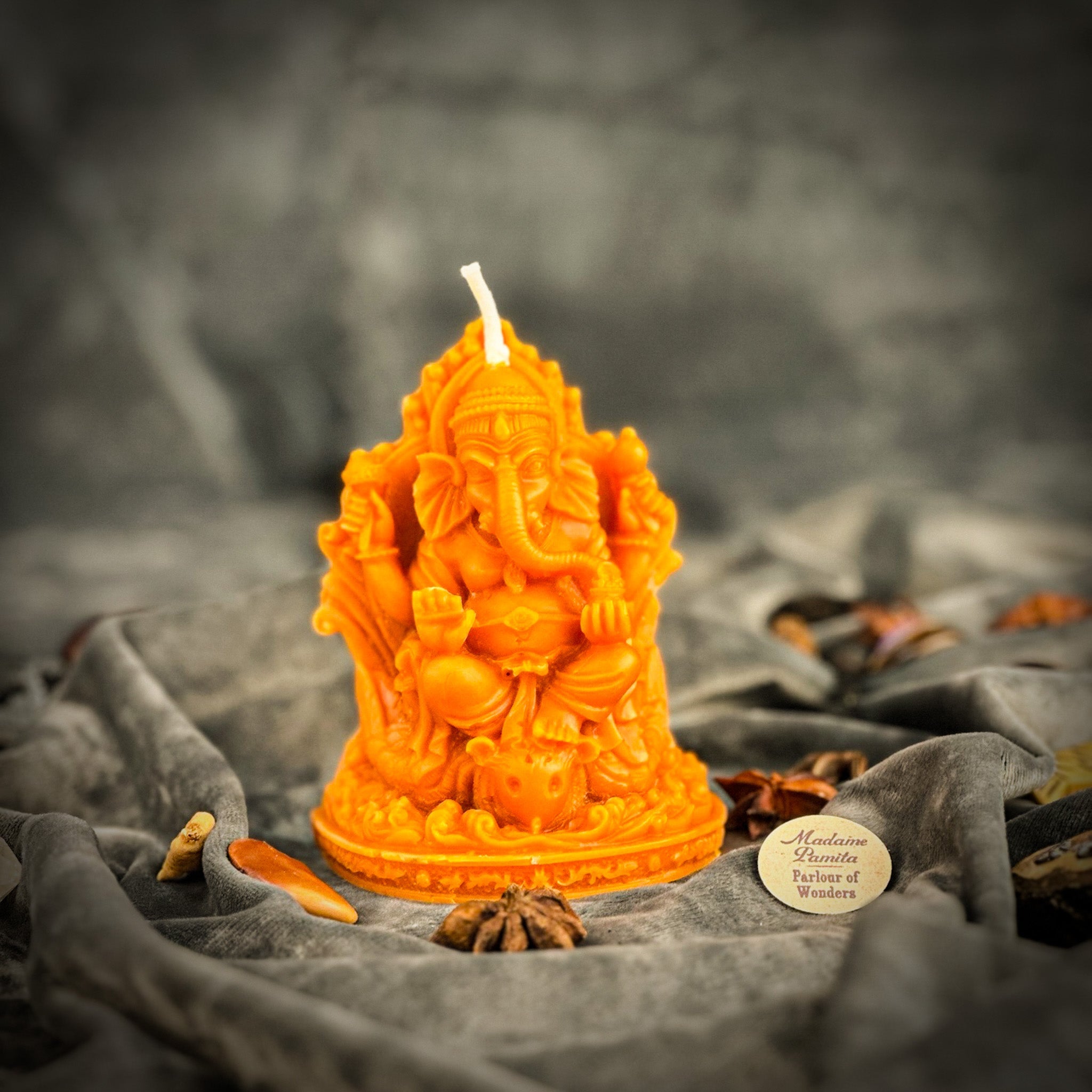 Beeswax Ganesha Spell Candle - Obstacle Removal & Success Magic | Beeswax Candle | Wiccan Center