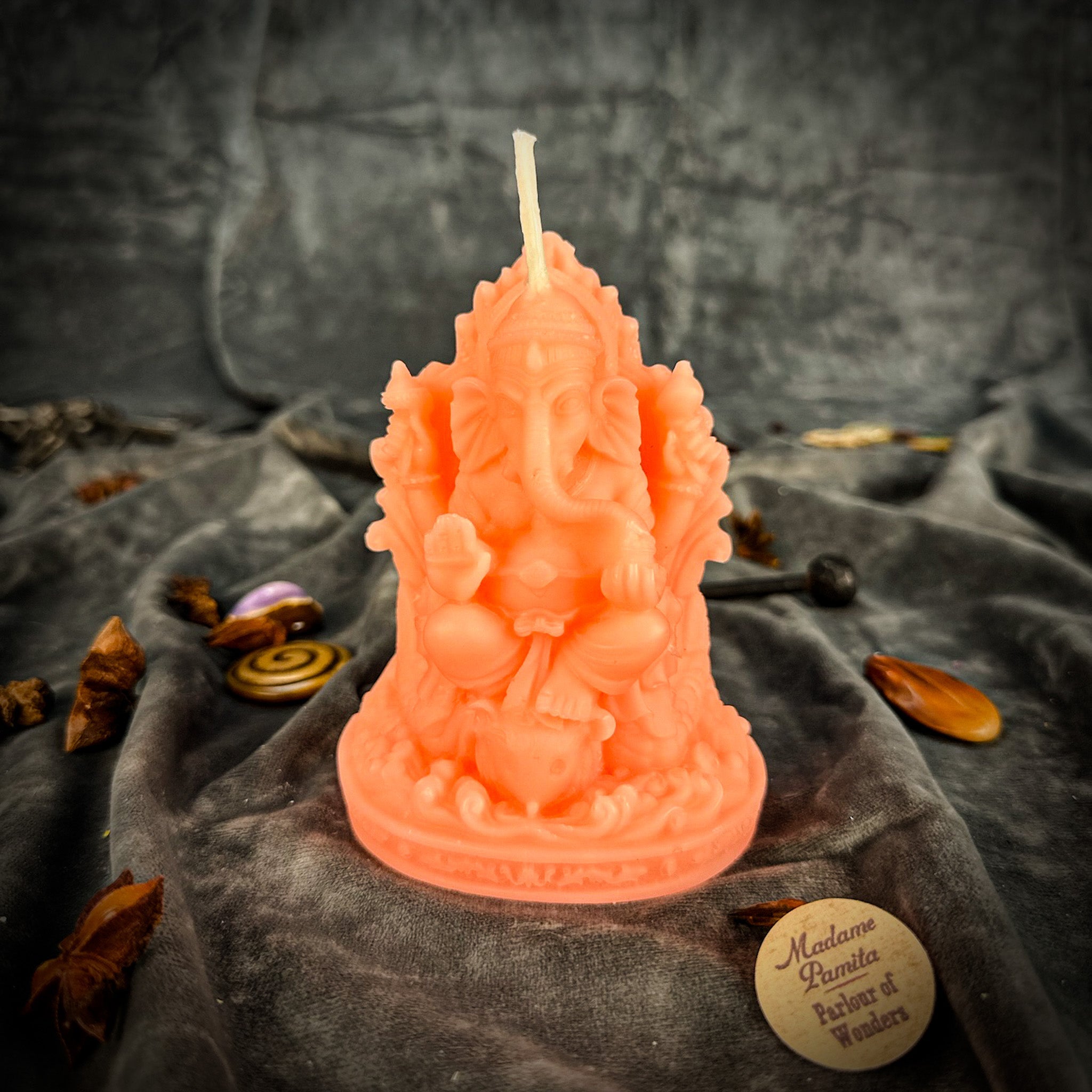 Beeswax Ganesha Spell Candle - Obstacle Removal & Success Magic | Beeswax Candle | Wiccan Center