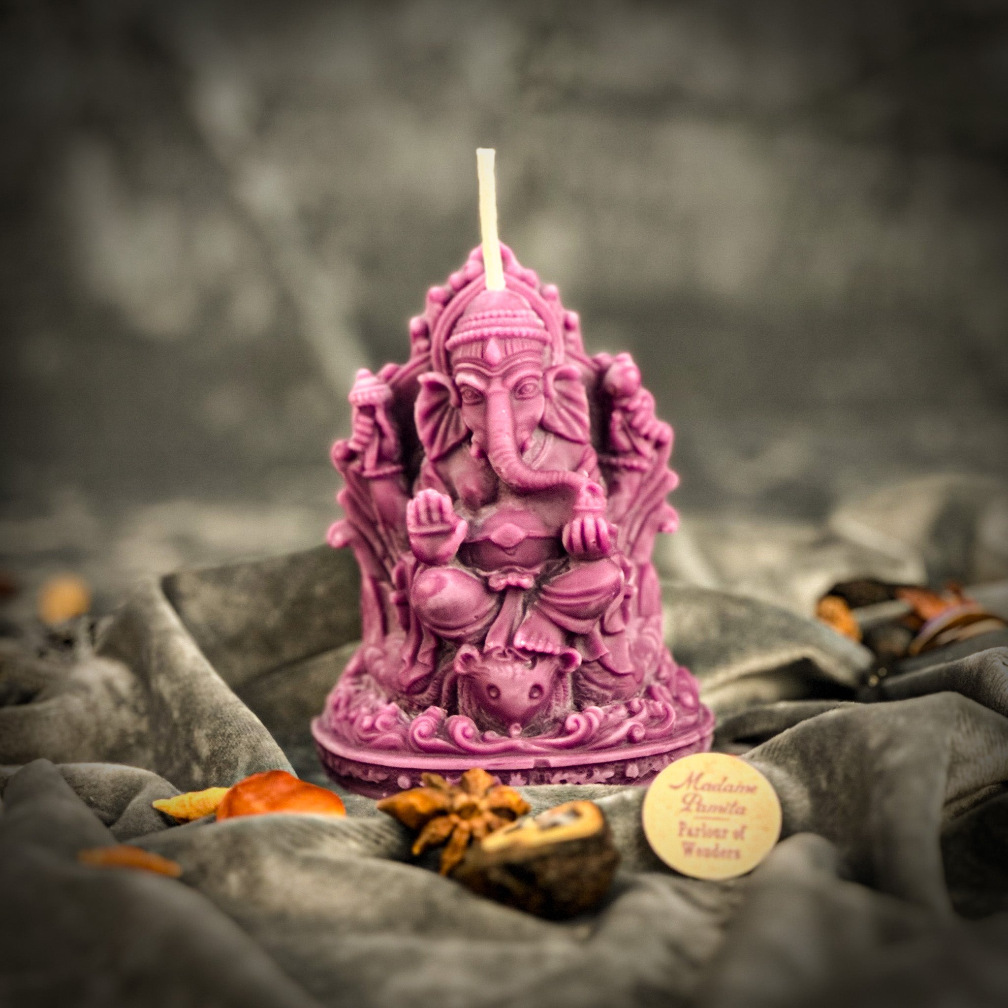 Beeswax Ganesha Spell Candle - Obstacle Removal & Success Magic | Beeswax Candle | Wiccan Center