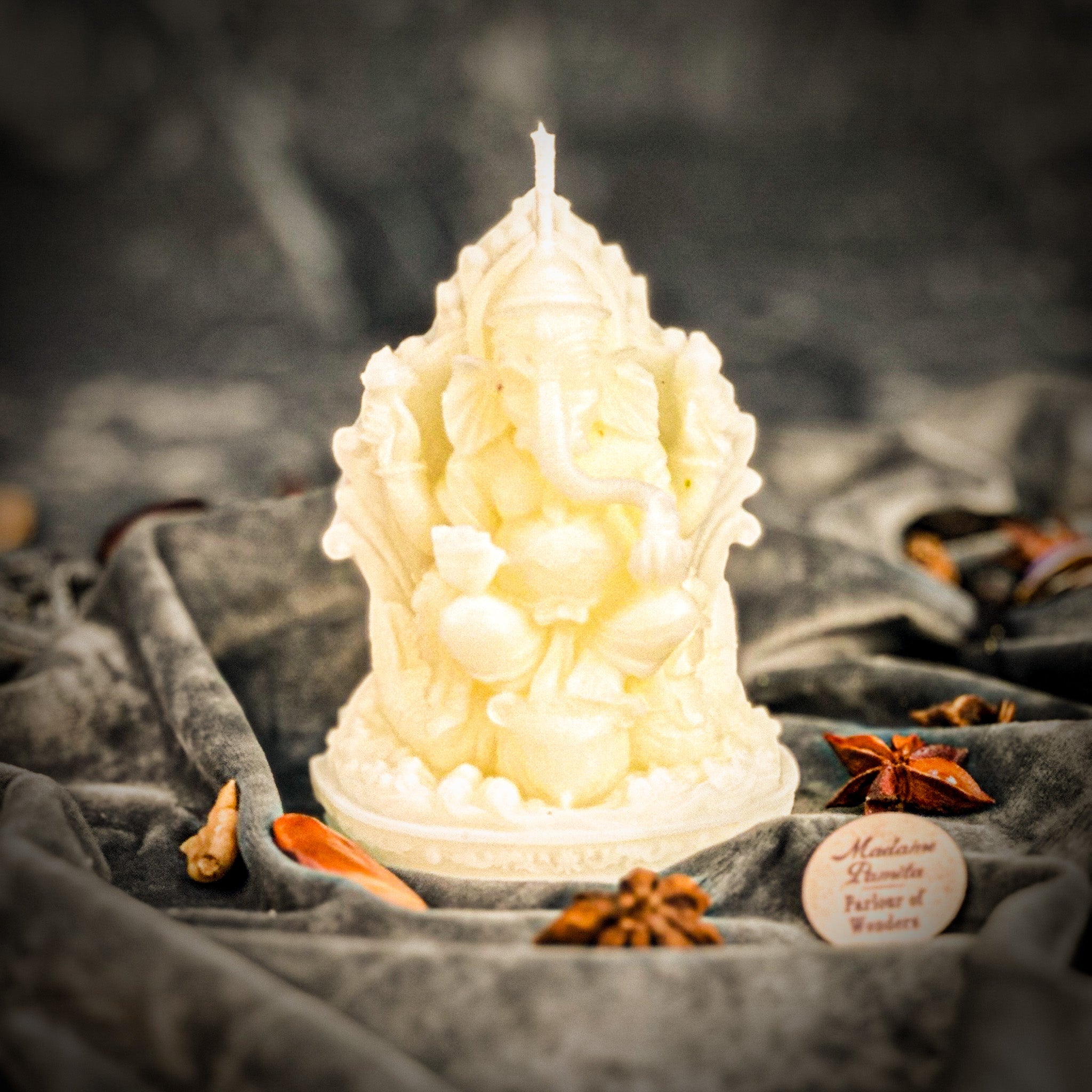 Beeswax Ganesha Spell Candle - Obstacle Removal & Success Magic | Beeswax Candle | Wiccan Center