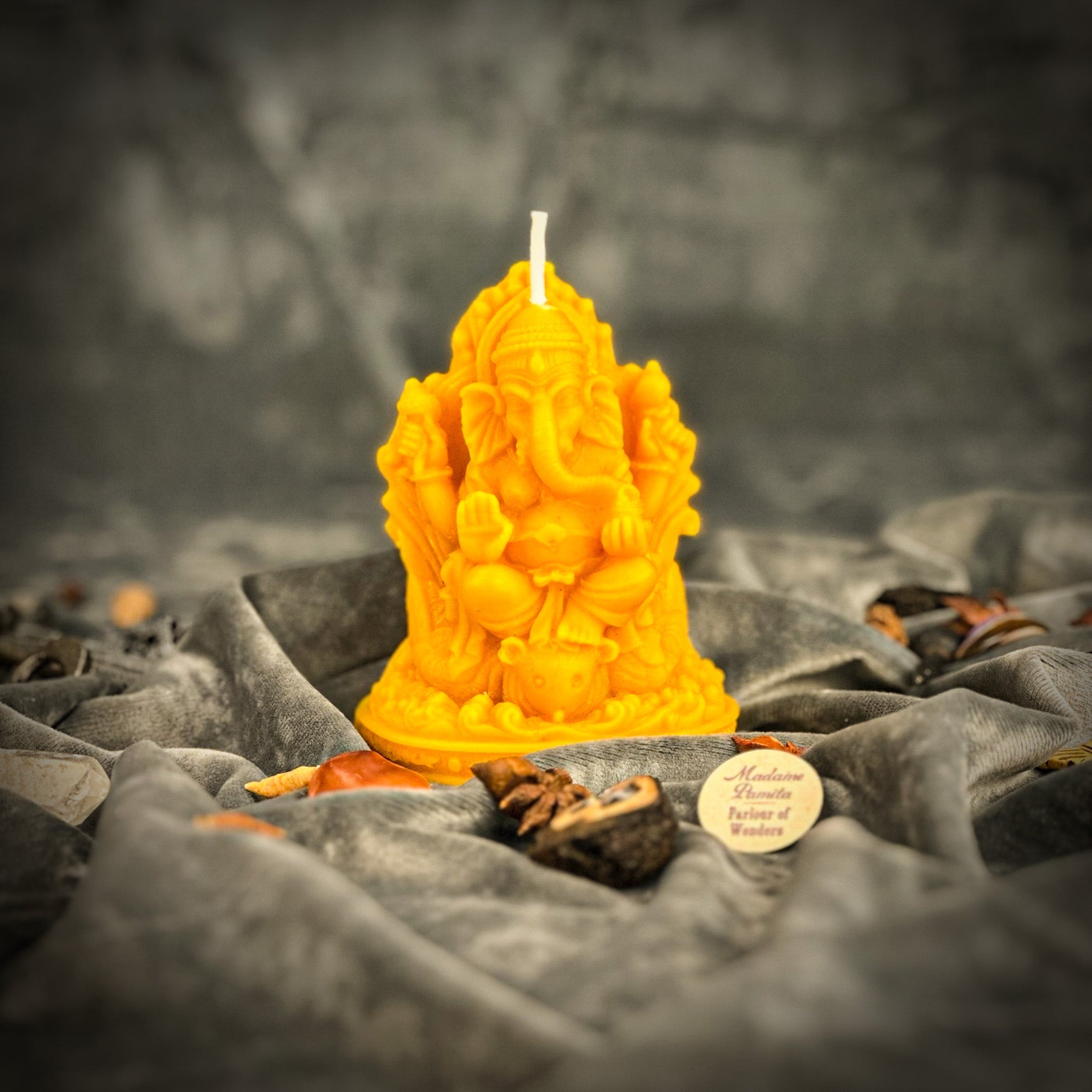 Beeswax Ganesha Spell Candle - Obstacle Removal & Success Magic | Beeswax Candle | Wiccan Center