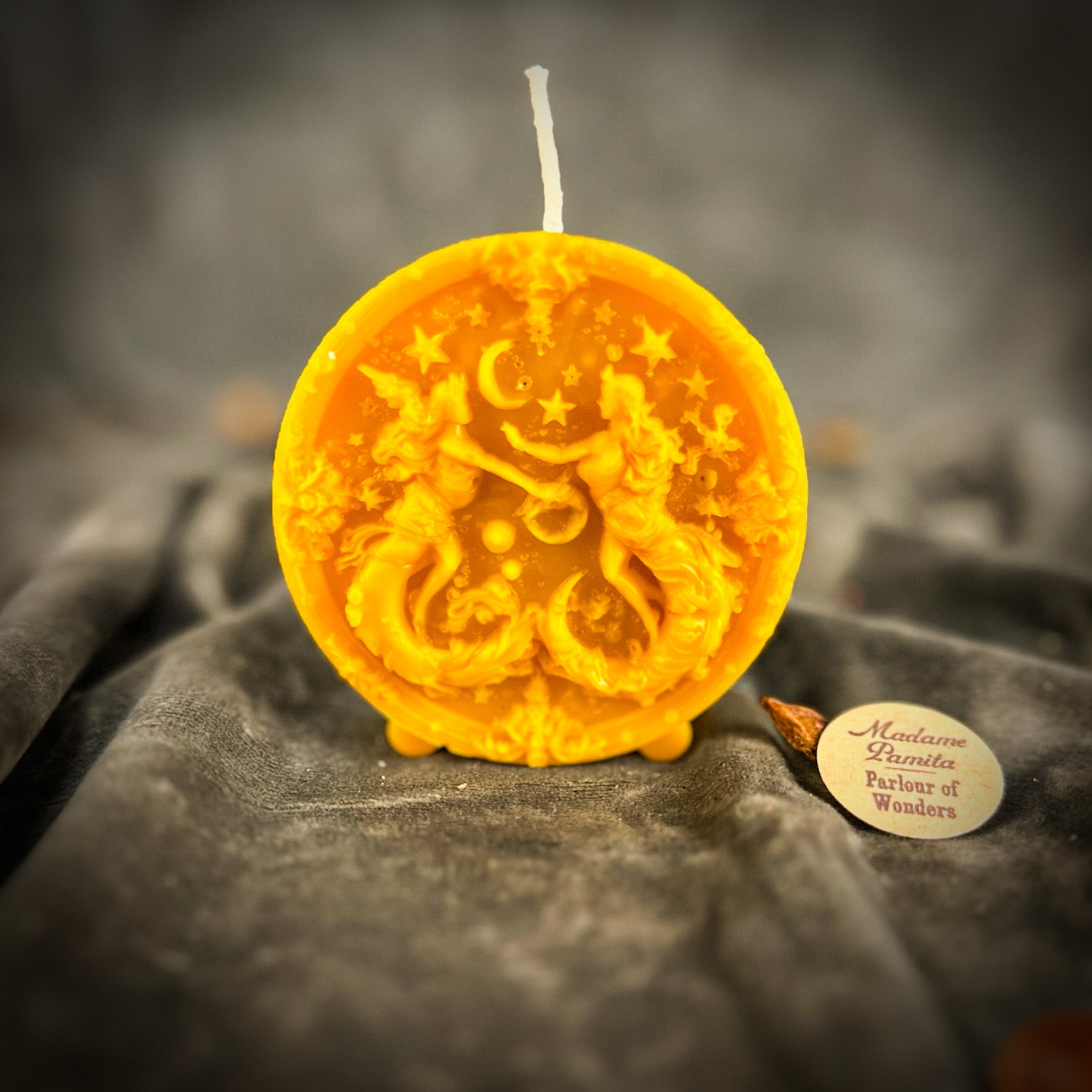 Beeswax Gemini Twins Zodiac Spell Candle - Communication, Creativity & Adaptability | Beeswax Candle | Wiccan Center