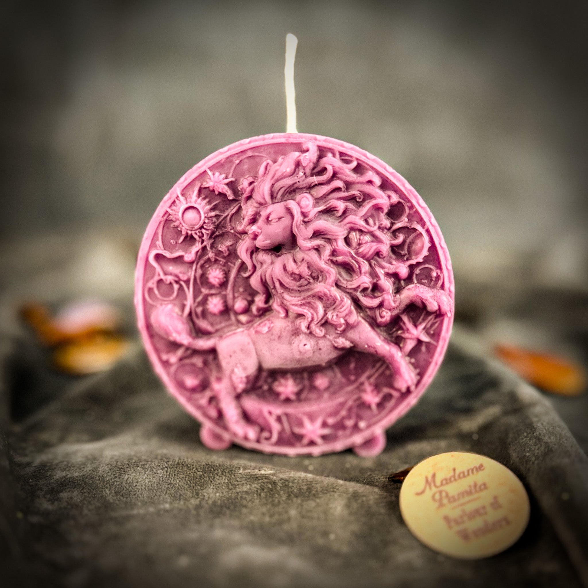 Beeswax Leo Lion Zodiac Spell Candle - Creativity, Confidence & Leadership | Beeswax Candle | Wiccan Center