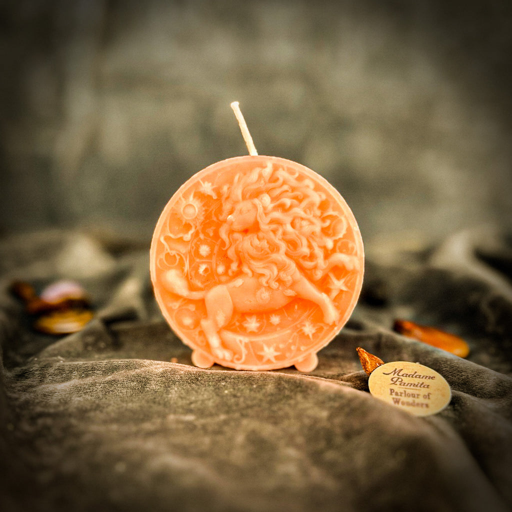 Beeswax Leo Lion Zodiac Spell Candle - Creativity, Confidence & Leadership | Beeswax Candle | Wiccan Center