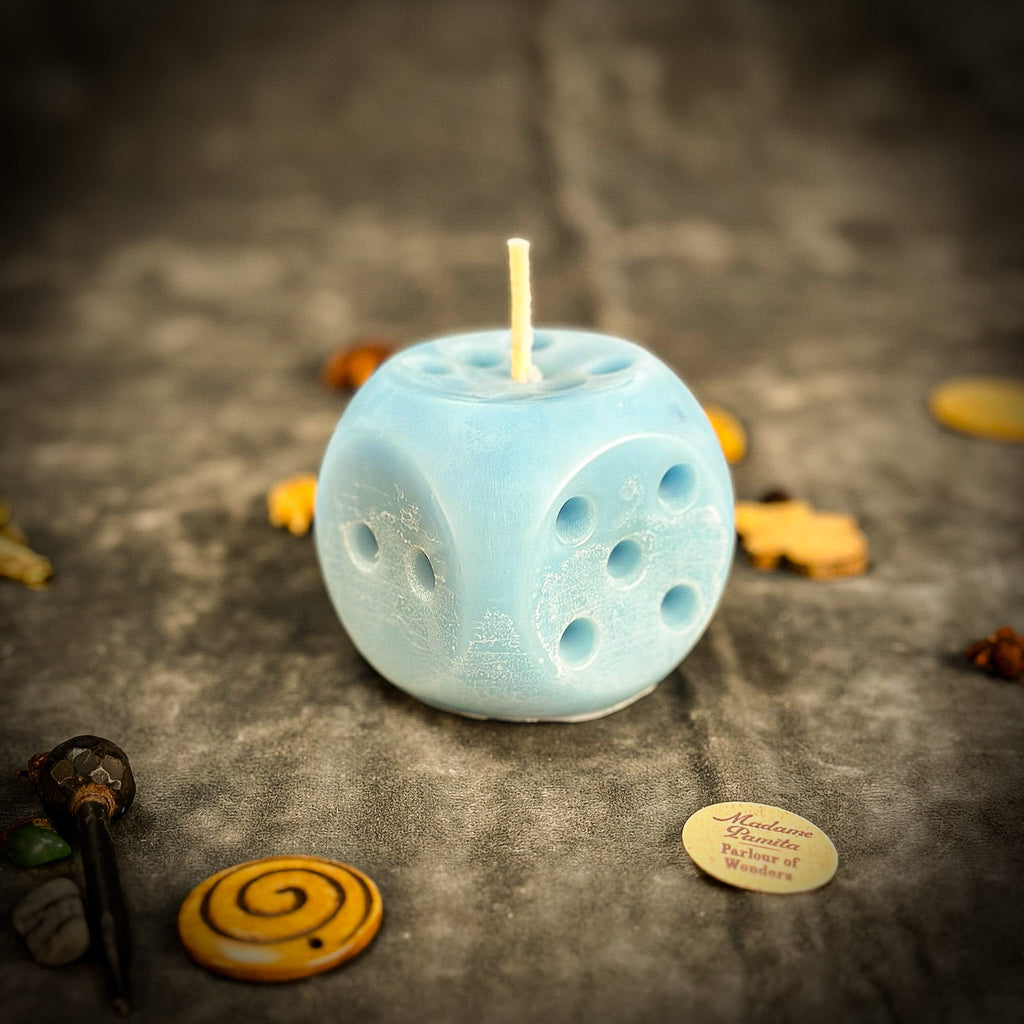 Beeswax Lucky Dice Spell Candle - Gambling Luck & Good Fortune | Beeswax Candle | Wiccan Center