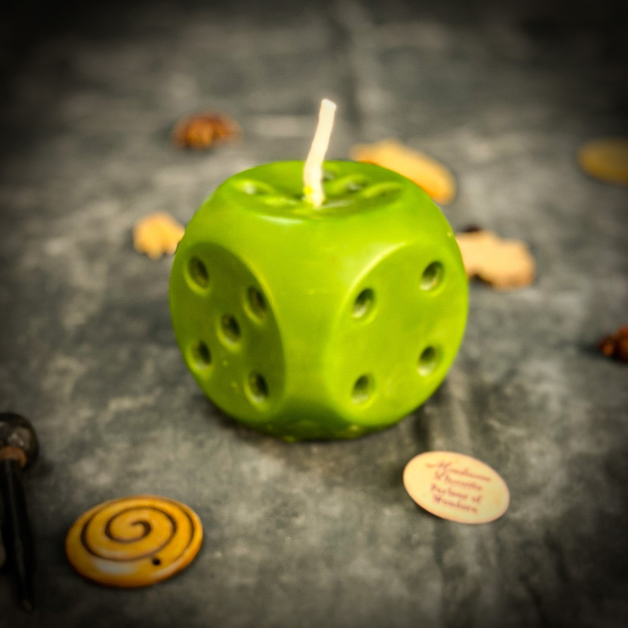 Beeswax Lucky Dice Spell Candle - Gambling Luck & Good Fortune | Beeswax Candle | Wiccan Center