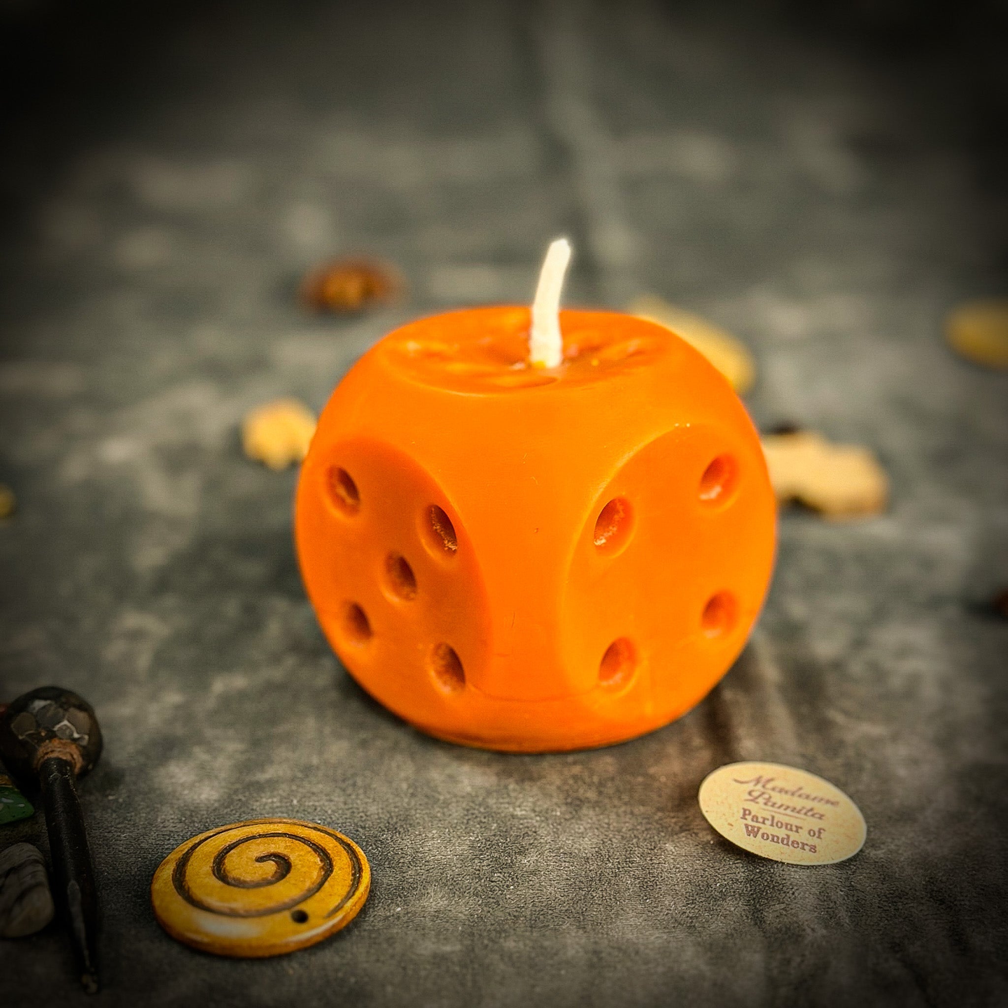 Beeswax Lucky Dice Spell Candle - Gambling Luck & Good Fortune | Beeswax Candle | Wiccan Center
